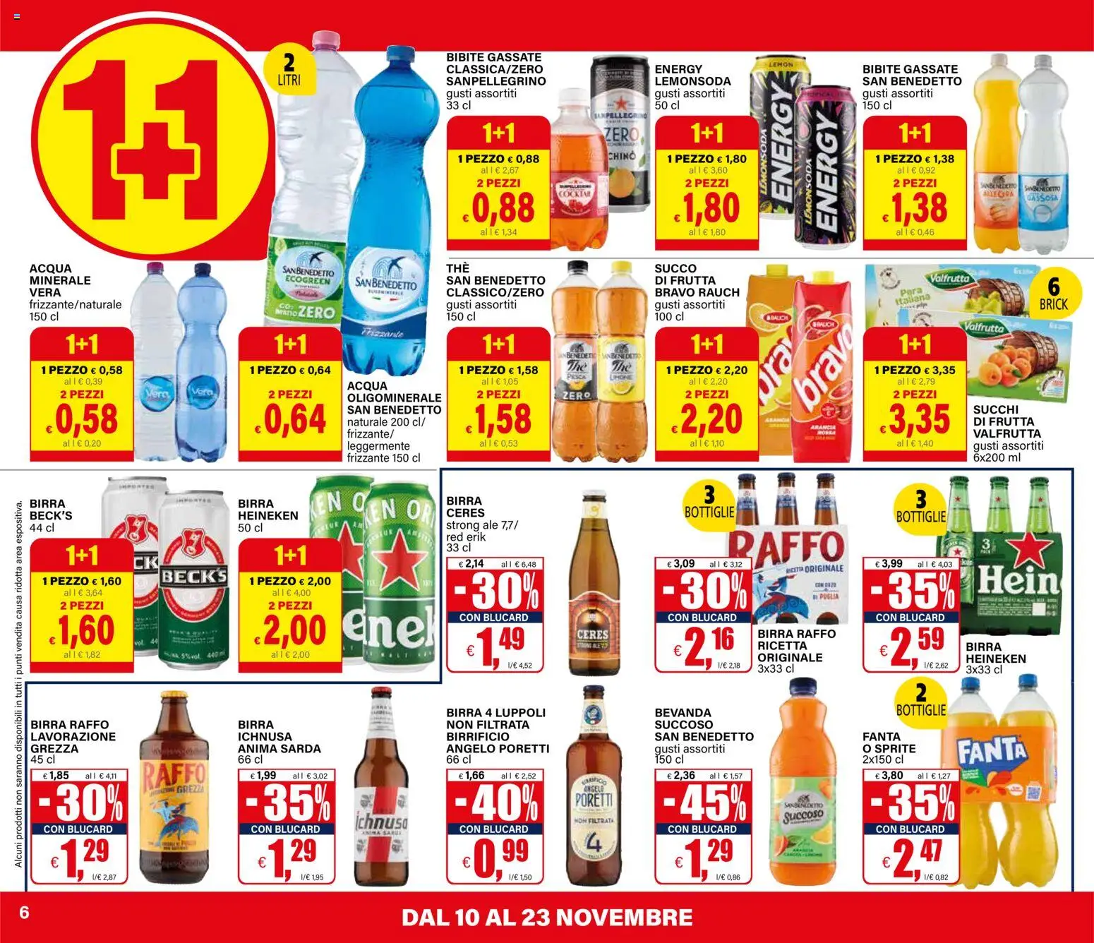 Volantino Il Gigante del 10.11.2025 | Pagina: 6 | Prodotti: Acqua, Frutta, Bibite, Heineken