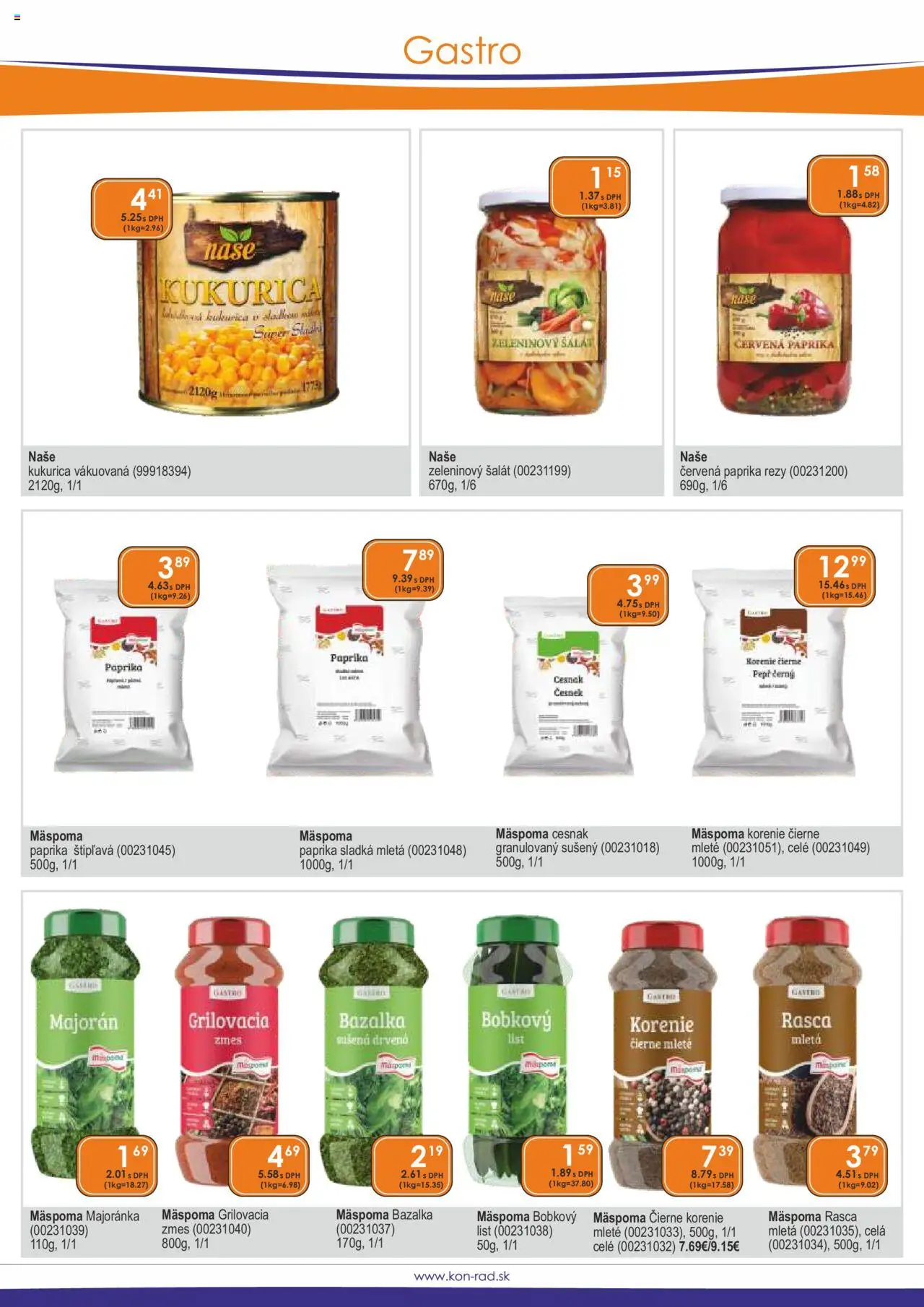 KON - RAD leták │ platný od 01.06.2025 | Strana: 3 | Produkty: Paprika, Čierne korenie, Šalát, Kukurica