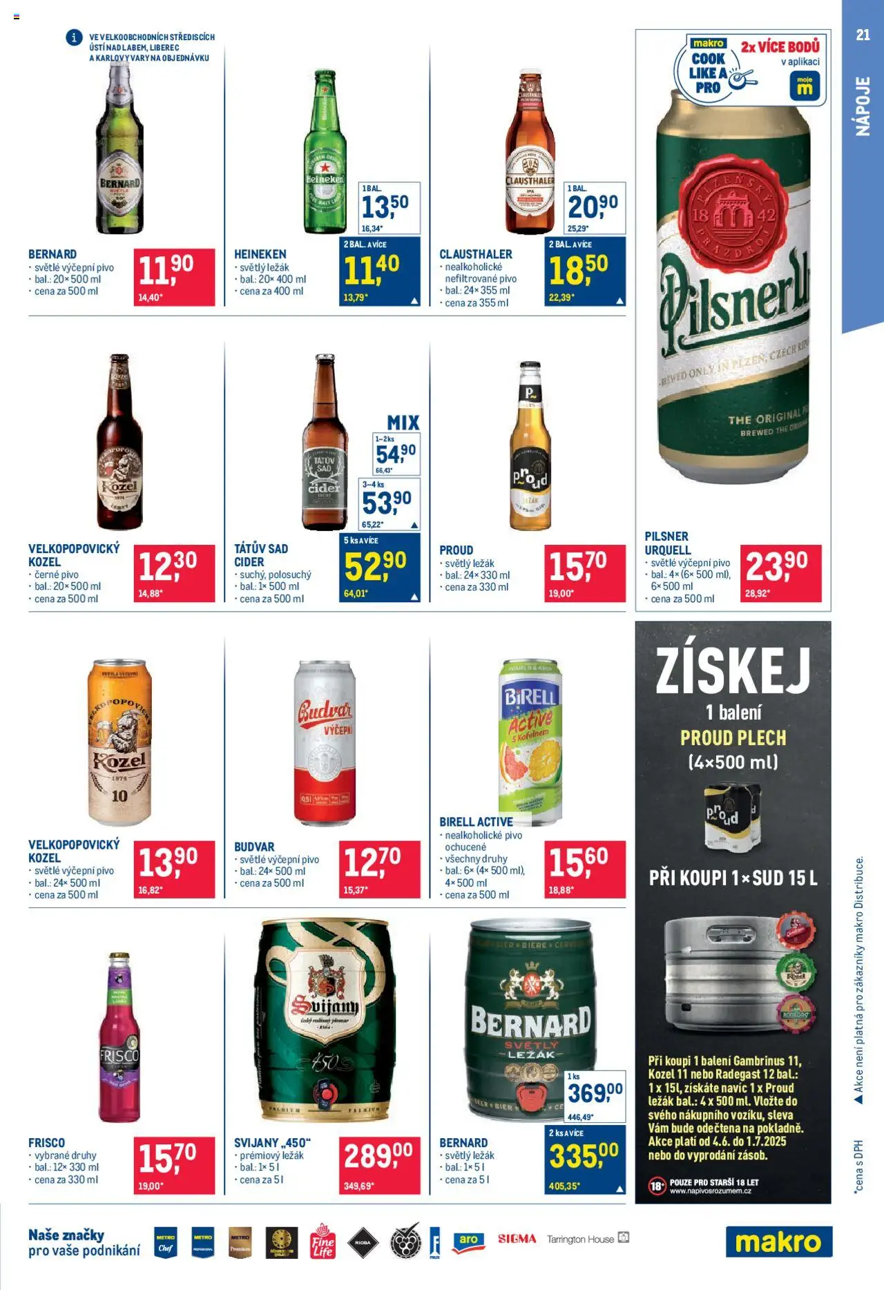 Makro leták - Pro milovníky jídla od 04.06.2025 | Strana: 21 | Produkty: Pivo Kozel, Plech, Kozel 11, Gambrinus