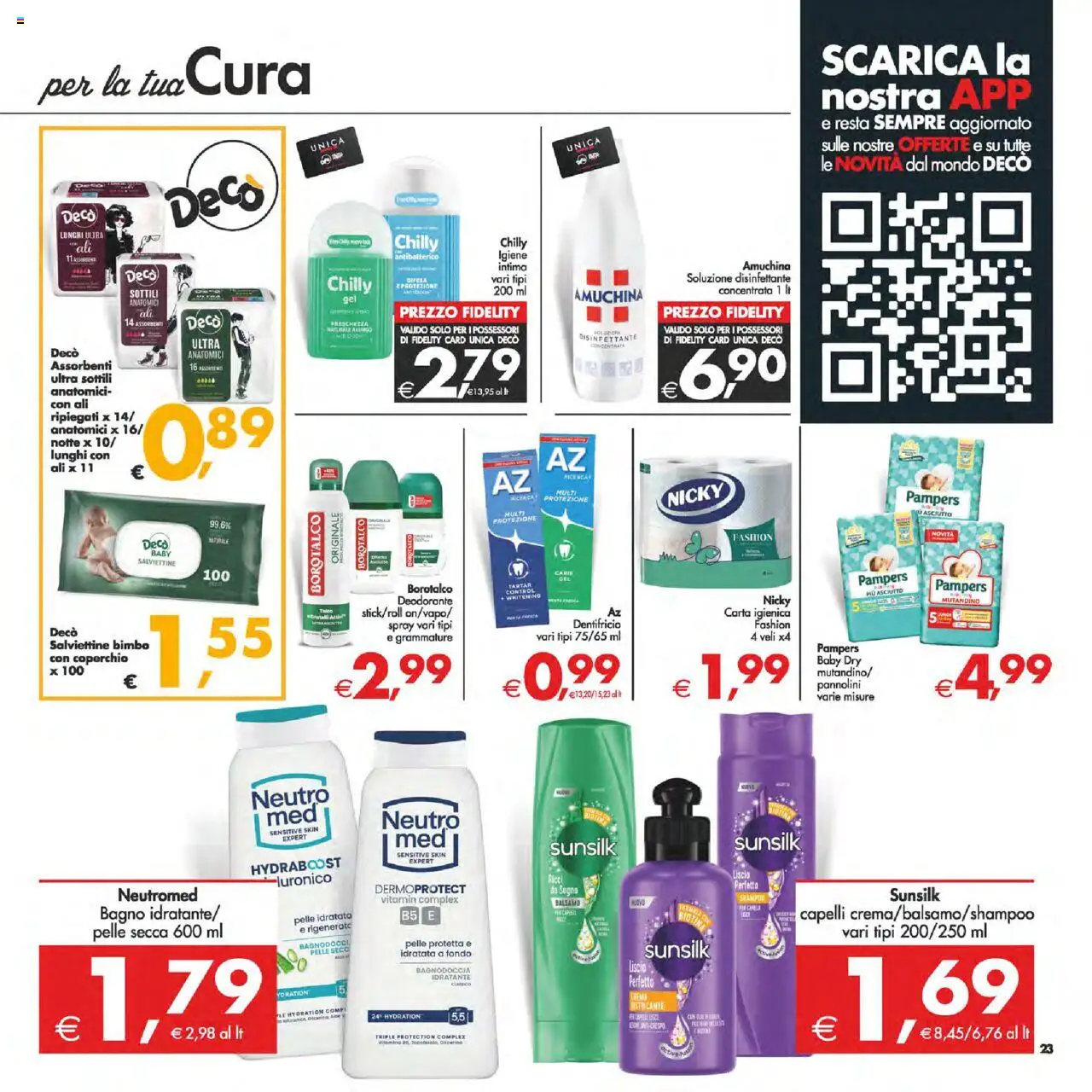 Volantino Decò del 12.08.2025 | Pagina: 23 | Prodotti: Balsamo, Pannolini, Deodorante, Pampers