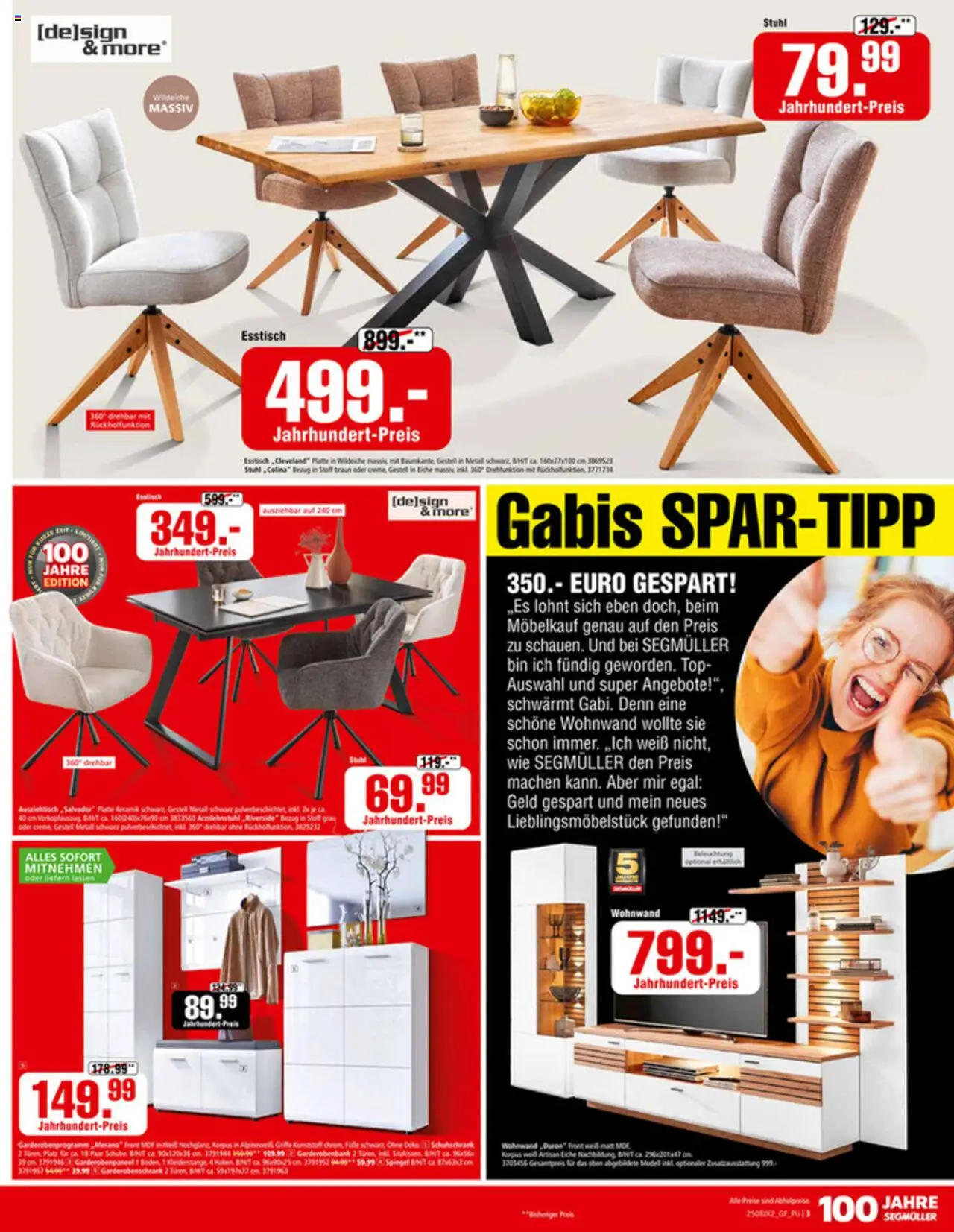 Segmüller Skandalös günstig - gültig ab dem 16.08.2025 | Seite: 3 | Produkte: Top, Esstisch, Stuhl, Garderobenschrank