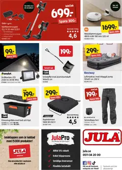 Jula - erbjudanden - Förhandsvisning av reklamblad från butik Jula aktuell från 13.11.2025 | Sida: 15 | Produkter: Luftmadrass, Batteri, Skaftdammsugare, Robotdammsugare