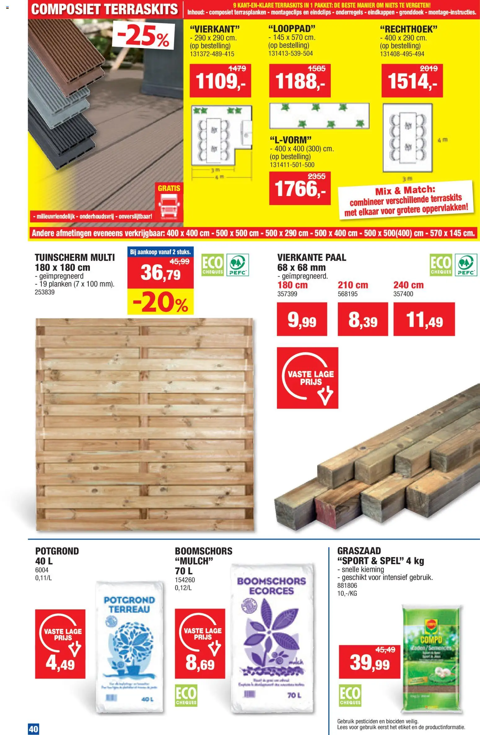 {H1} | Pagina: 40 | Producten: Spel, Paal, Planken