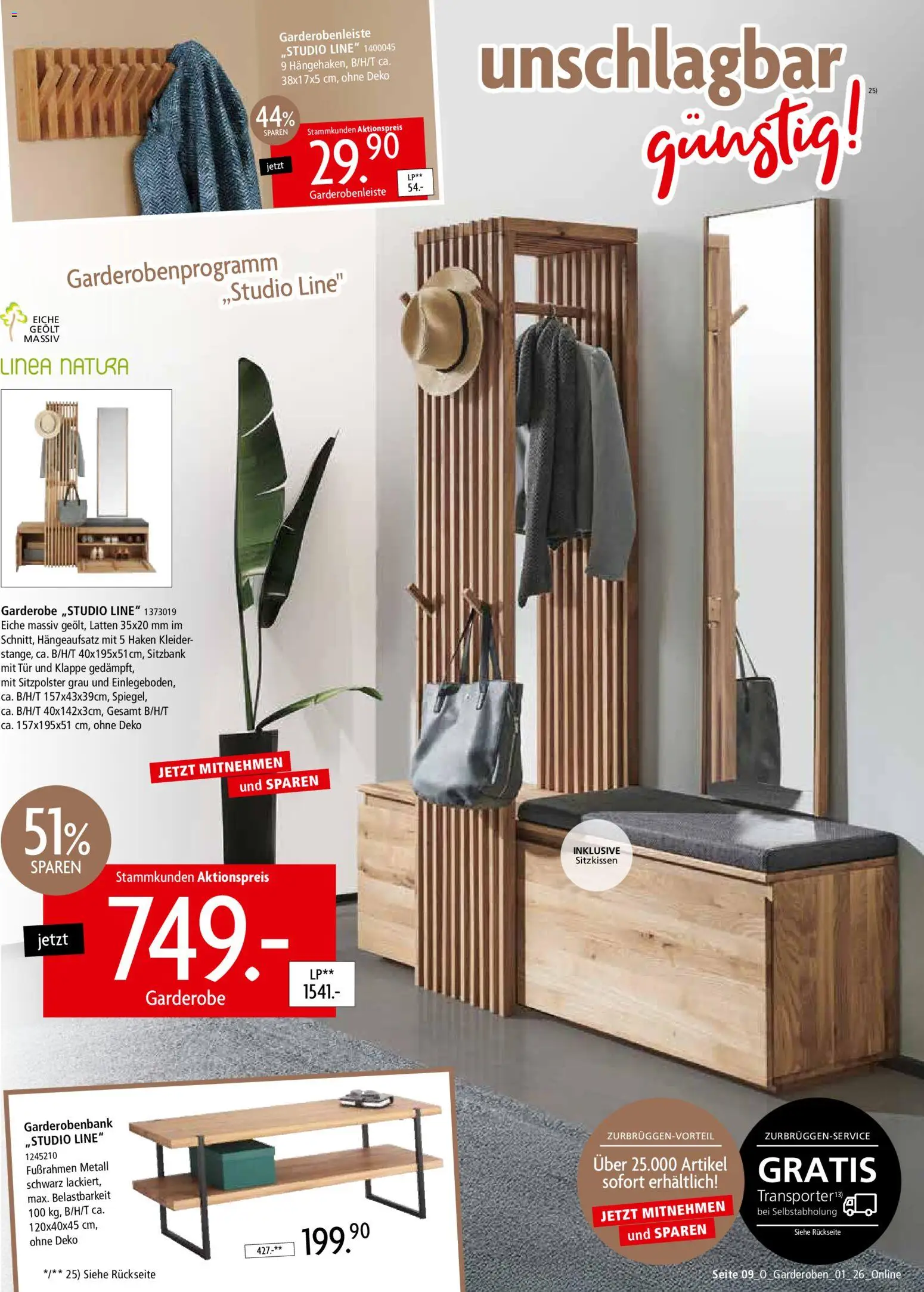 Zurbrüggen Garderoben-Trends – gültig ab 21.03.2026 | Seite: 9 | Produkte: Sitzbank, Tür