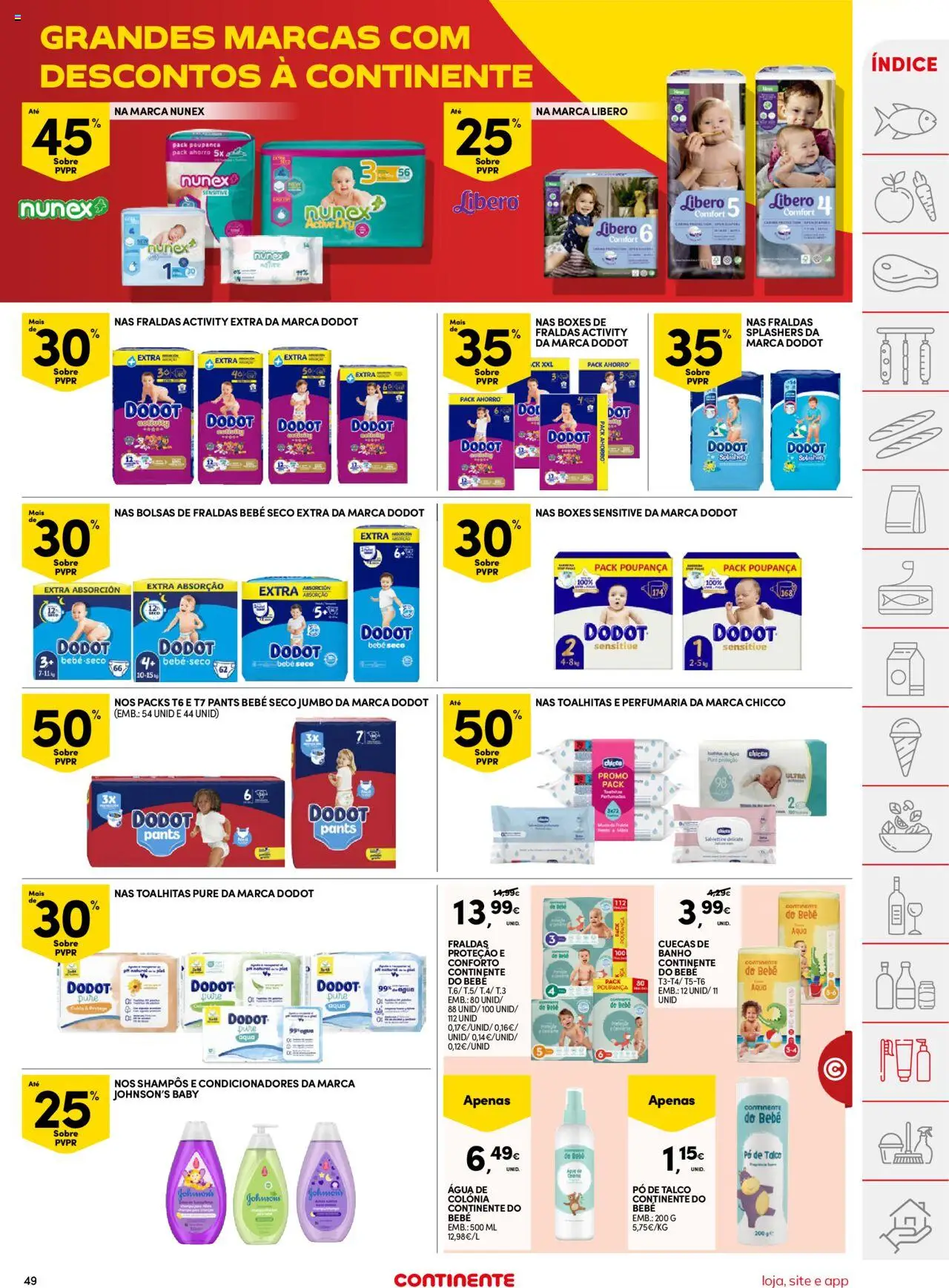 Continente folheto │ válido de 12.08.2025 | Página: 49 | Produtos: Agua, Pó, Shampoo, Cuecas