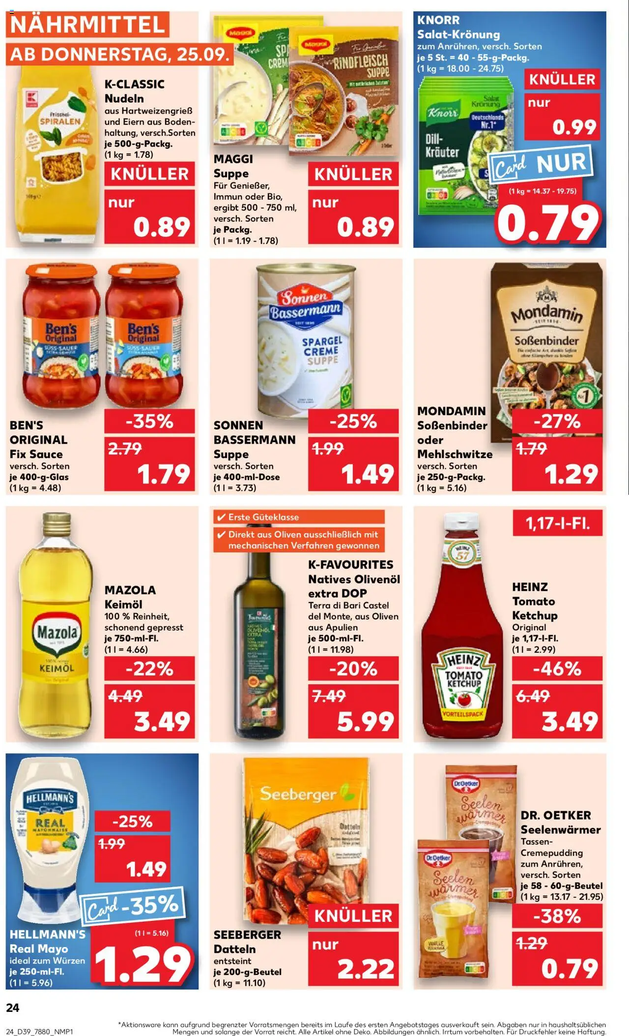 Kaufland prospekt Hamburg	 – gültig ab 25.09.2025 | Seite: 24 | Produkte: Knorr, Creme, Mayonnaise, Ketchup