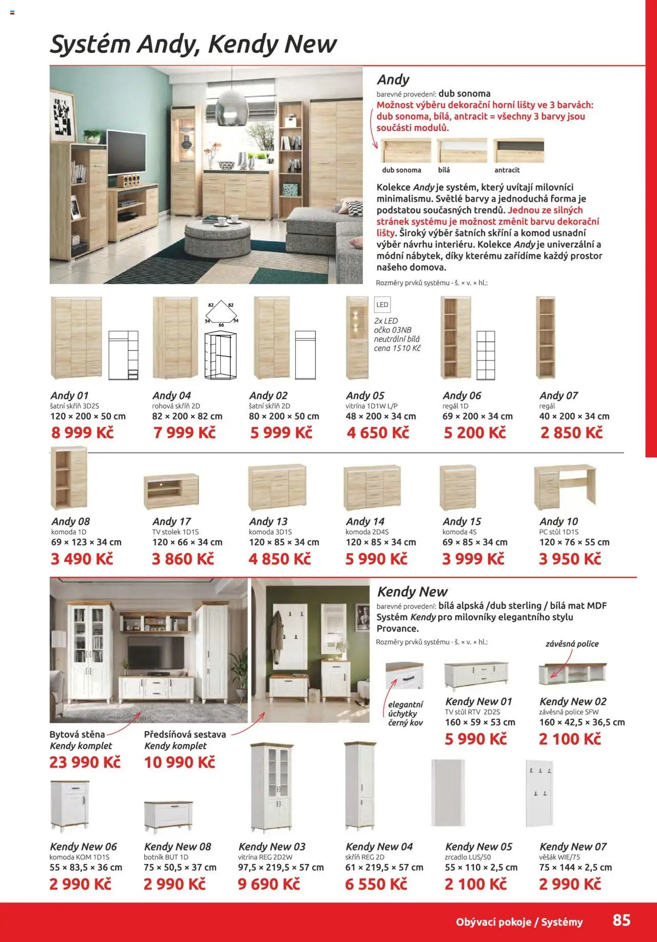 ORFA nábytek katalog 2025-2026 od 01.10.2025 | Strana: 85 | Produkty: Stolek, Zrcadlo, Barvy, Skříň