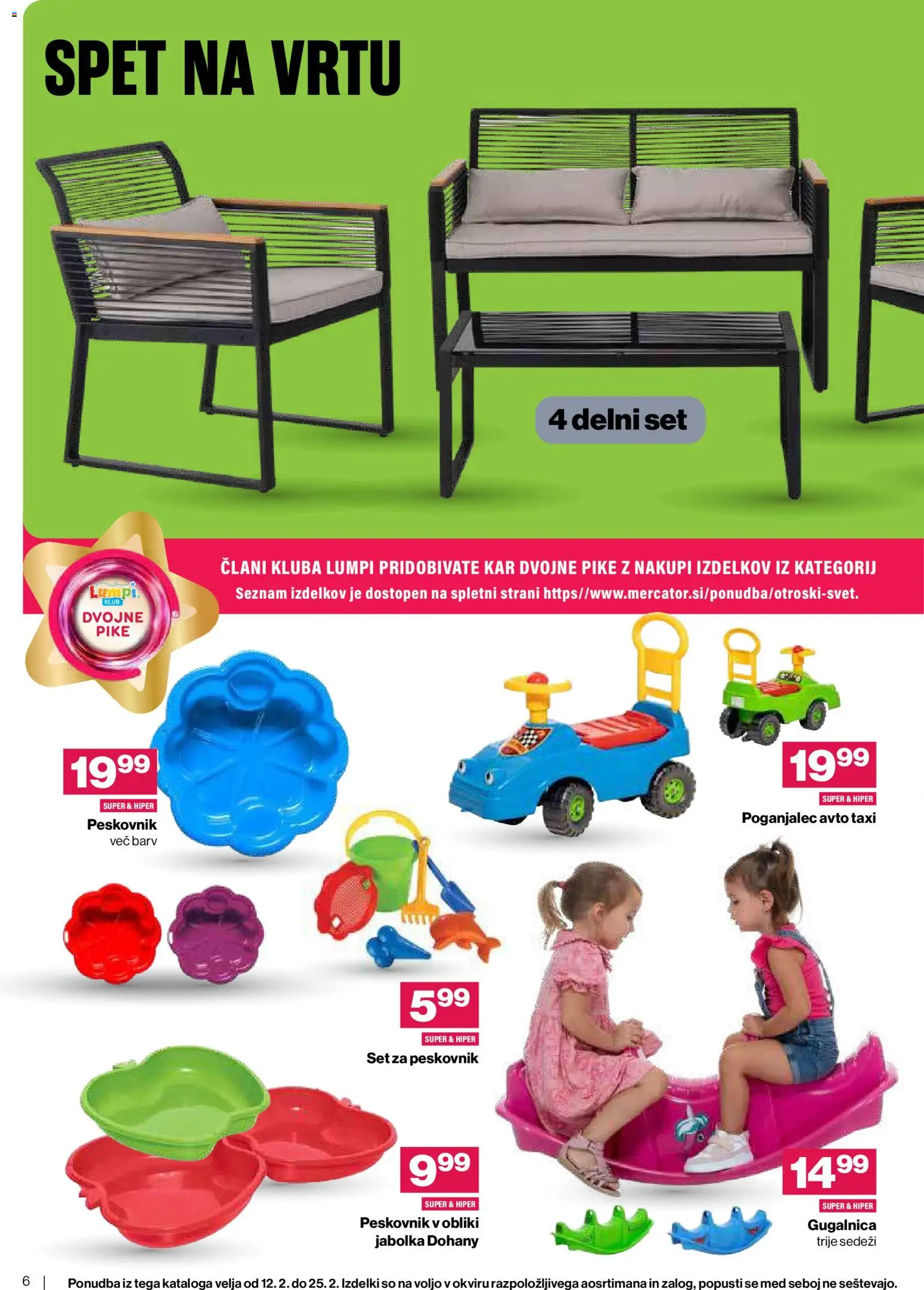 Novi Mercator katalog ponudbe – veljaven od 11.03.2026 | Stran: 6 | Izdelki: Gugalnica, Peskovnik, Jabolka