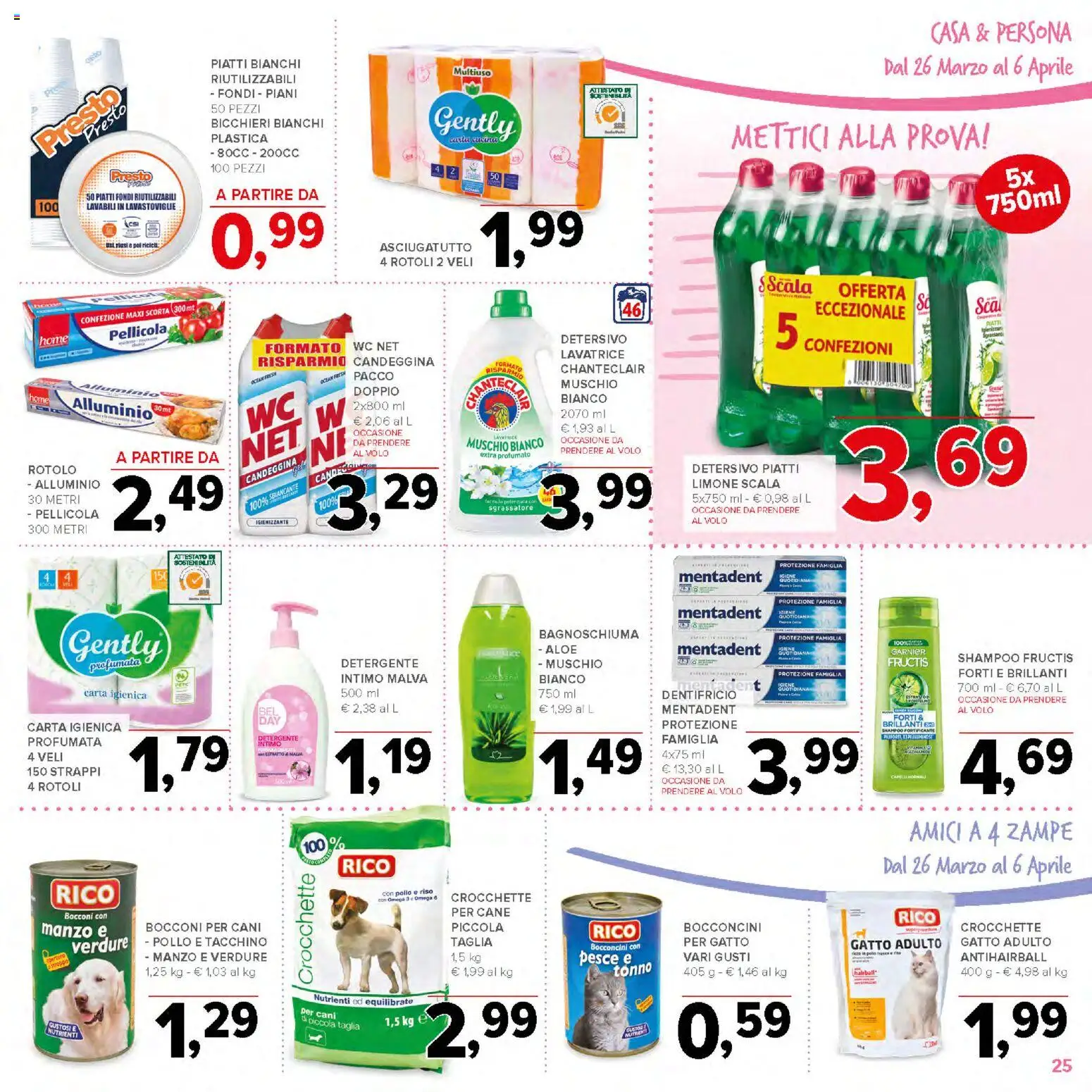 Volantino Todis del 26.03.2026 | Pagina: 25 | Prodotti: Manzo, Candeggina, Crocchette, Scala