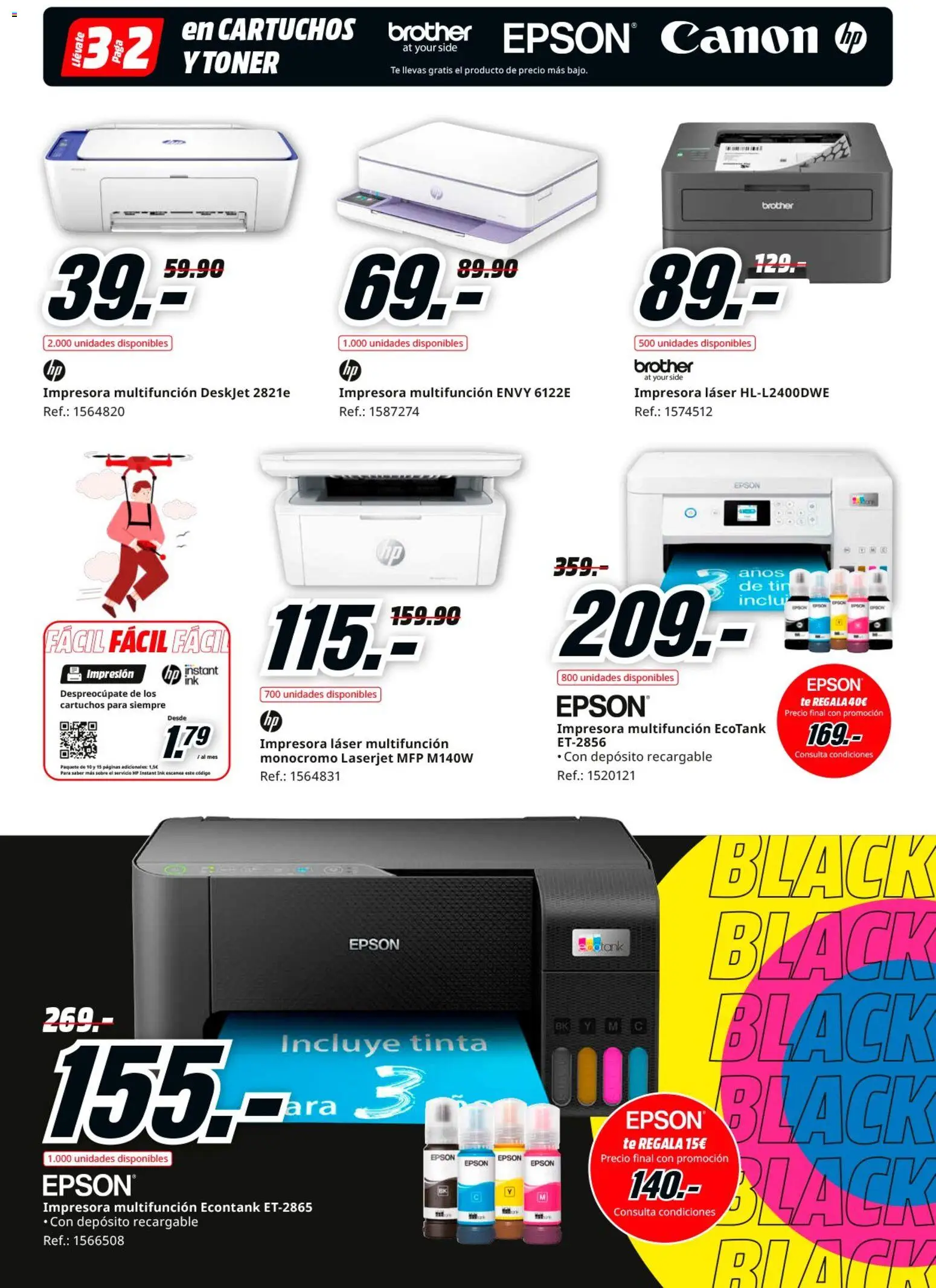 Media Markt Black Friday │ válido desde el 21.11.2025 | Página: 42 | Productos: Té, Impresora, Toner