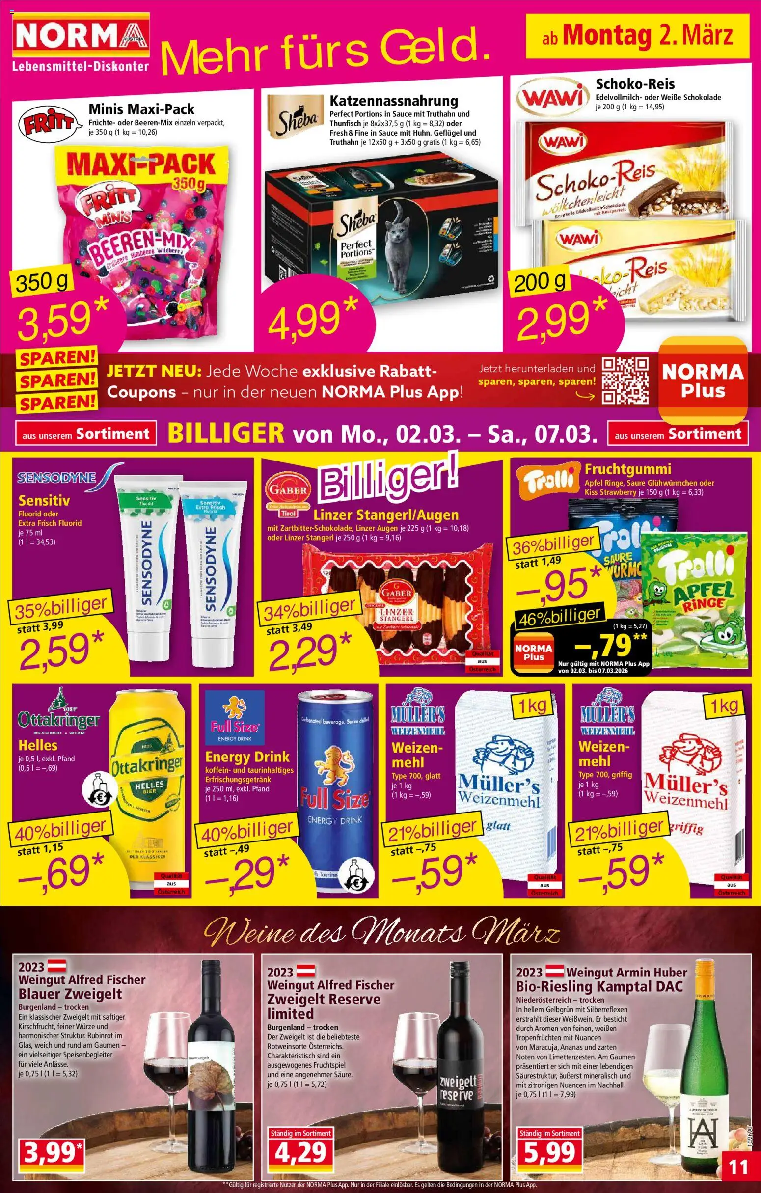 Norma Flugblatt gültig ab 02.03.2026 | Seite: 11 | Produkte: Schokolade, Äpfel, Ananas