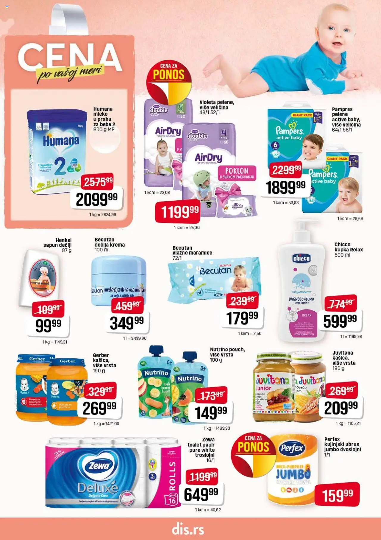 DIS katalog - važi od 14.08.2025 | Strana: 22 | Proizvode: Pampers, Mleko, Vlažne maramice, Pelene