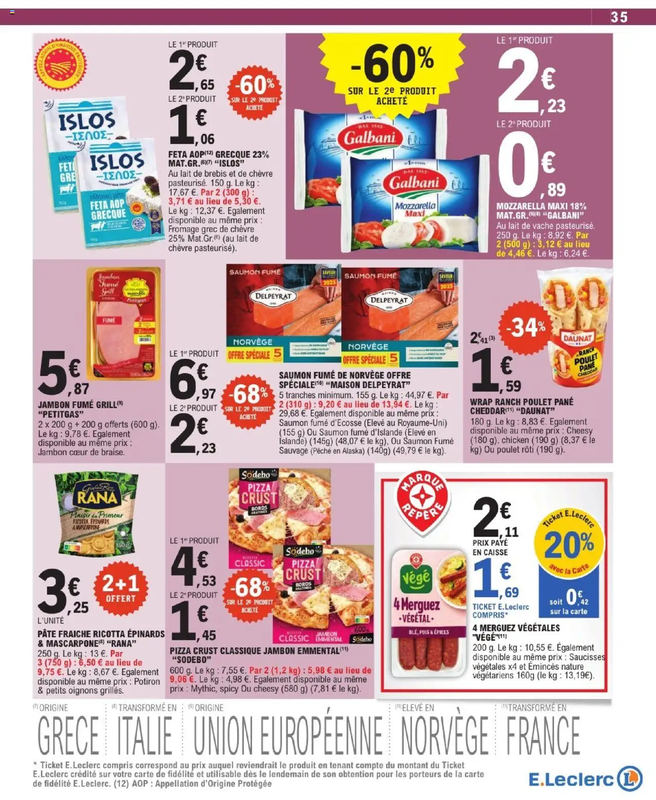  | Page: 35 | Produits: Pêche, Feta, Saumon fumé, Mascarpone