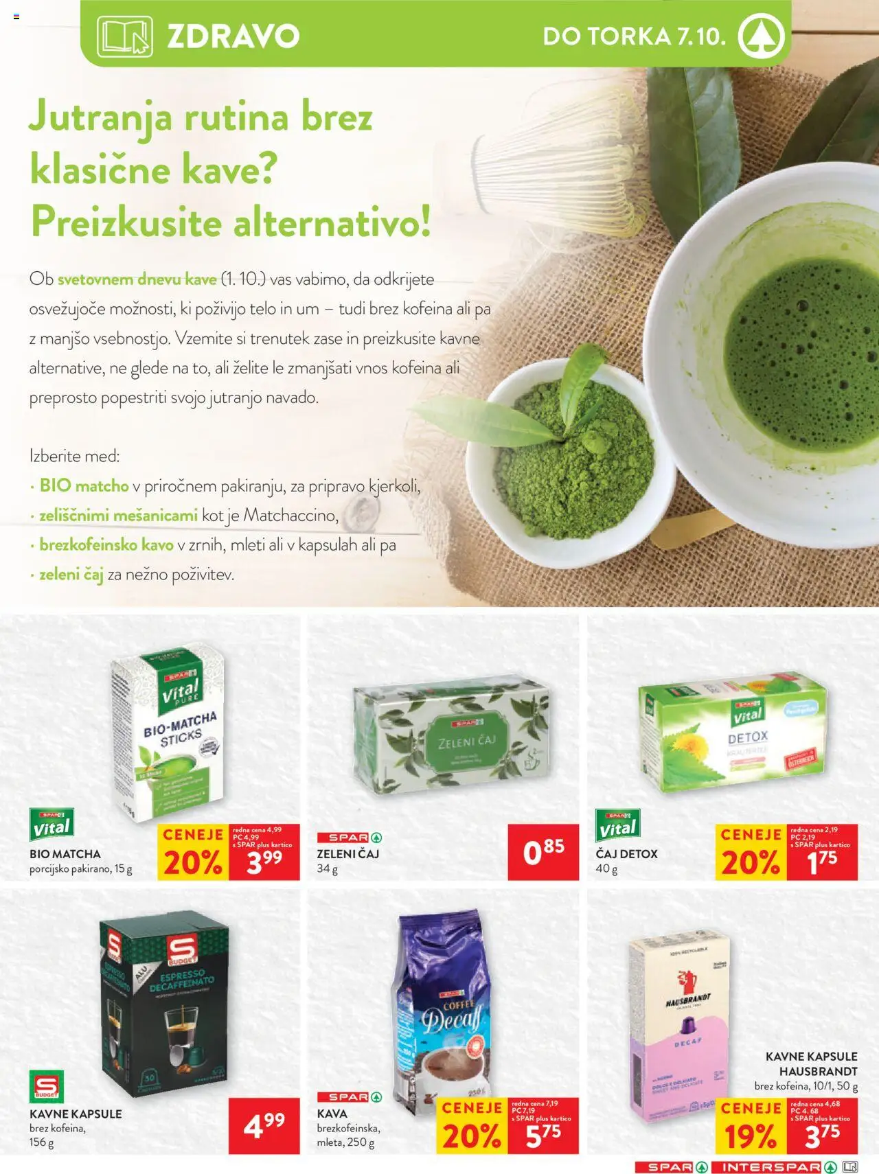 Novi Spar katalog ponudbe – veljaven od 01.10.2025 | Stran: 16 | Izdelki: Kavne kapsule, Kava, Caj