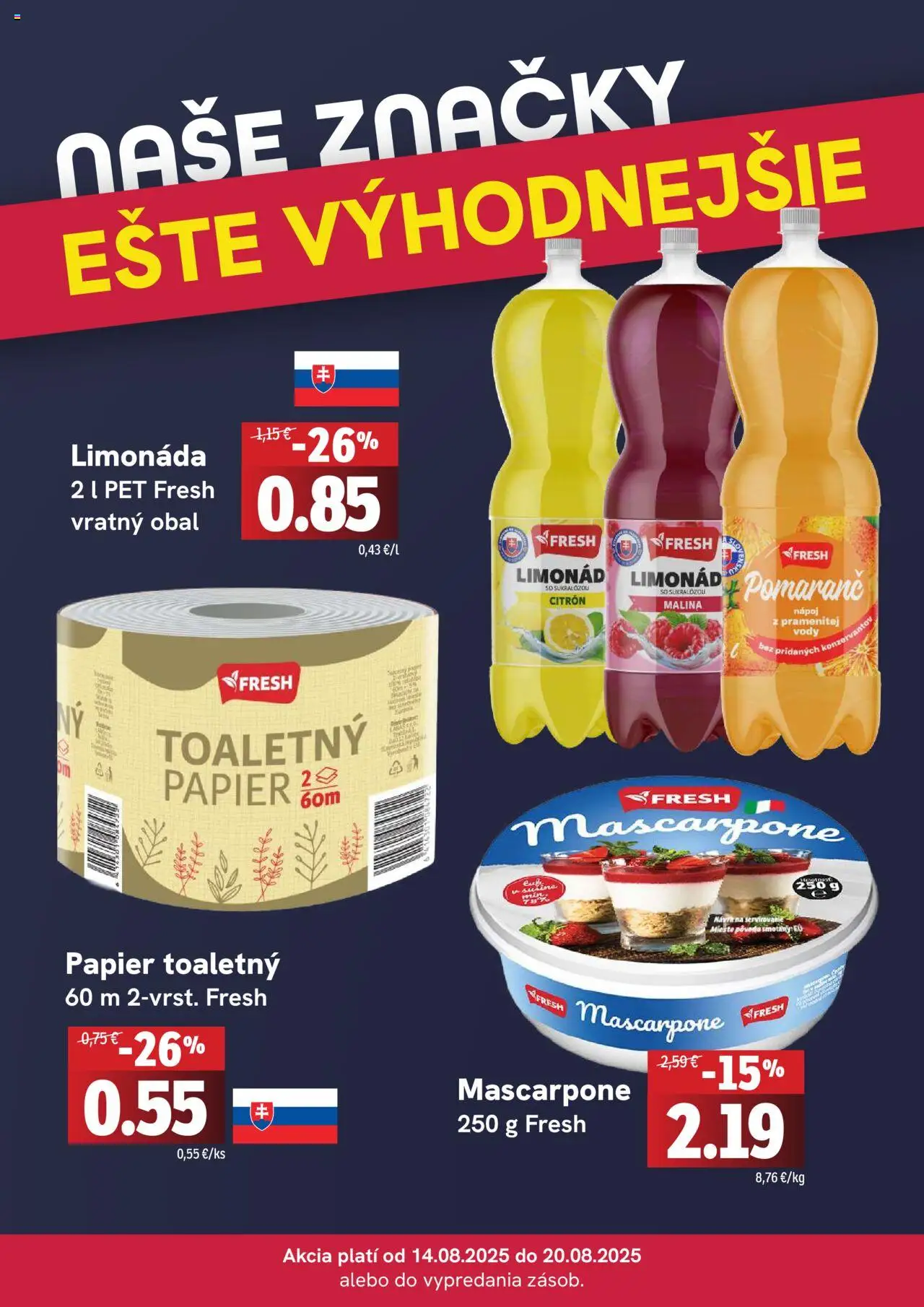 Fresh Leták │ platný od 14.08.2025 | Strana: 4 | Produkty: Mascarpone