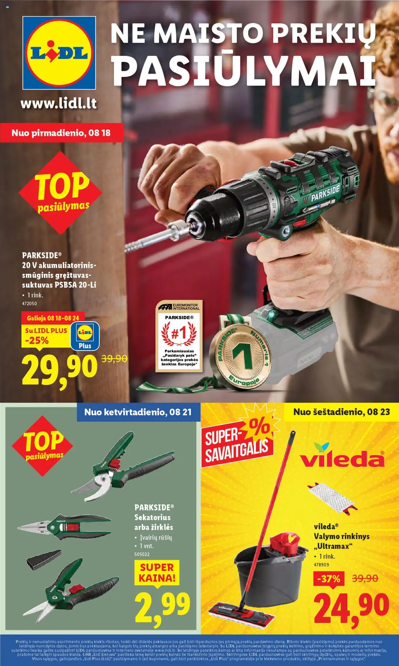LIDL - Leidinys - Ne maisto prekių pasiūlymai│galioja nuo 18.08.2025 | Puslapis: 1
