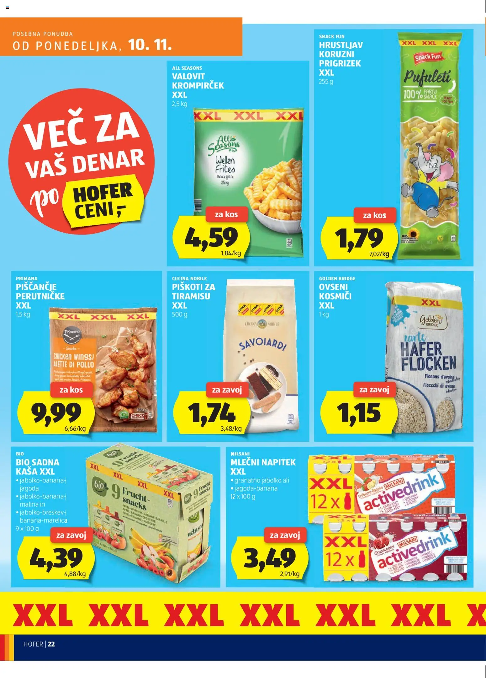 Novi Hofer katalog ponudbe – veljaven od 06.11.2025 | Stran: 22 | Izdelki: Kos, Banane, Kosmici, Piskoti