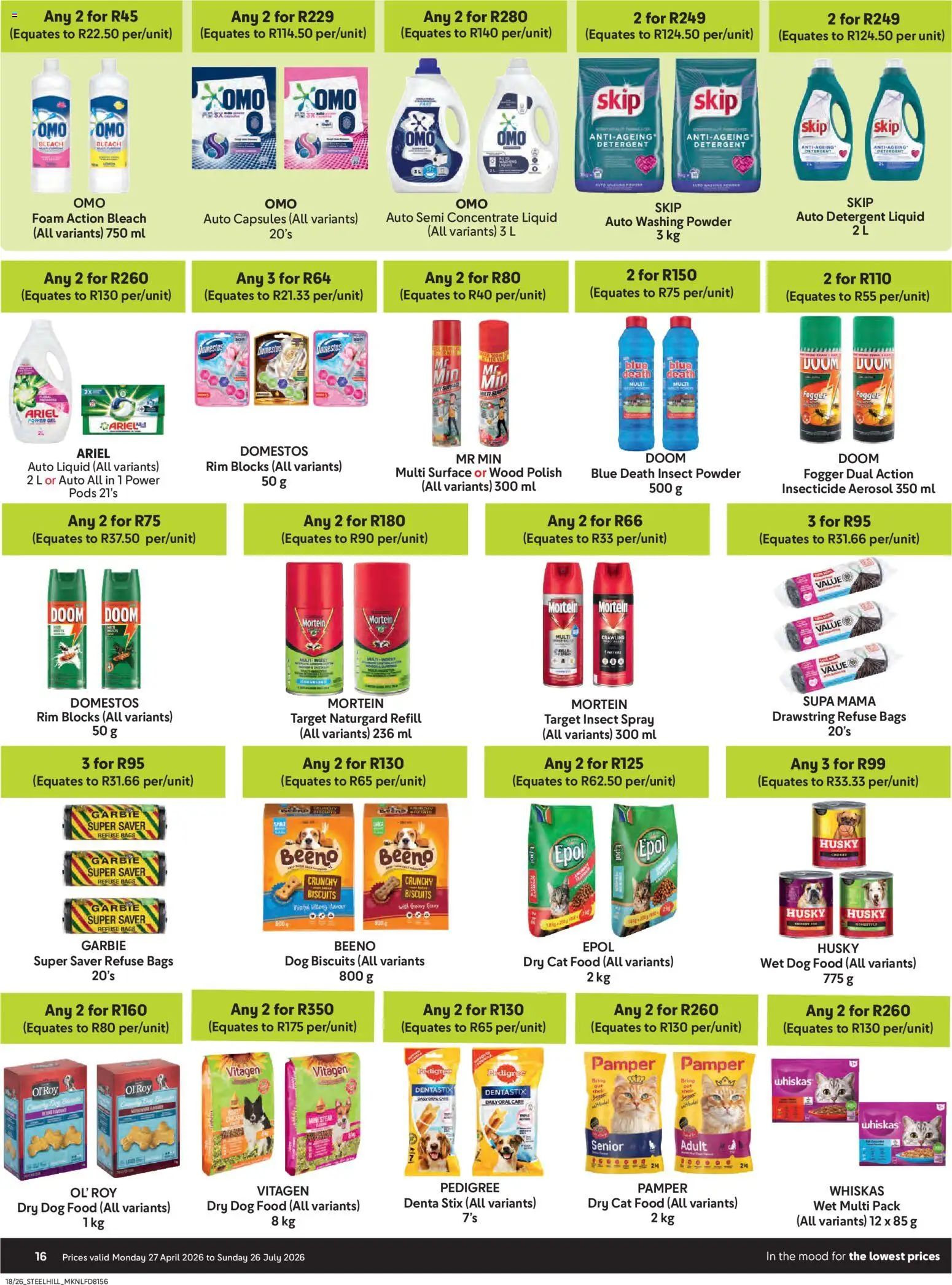 New Makro catalogue – valid from 27.04.2026 | Page: 16 | Products: Steak, Powder, Foam, Cat food