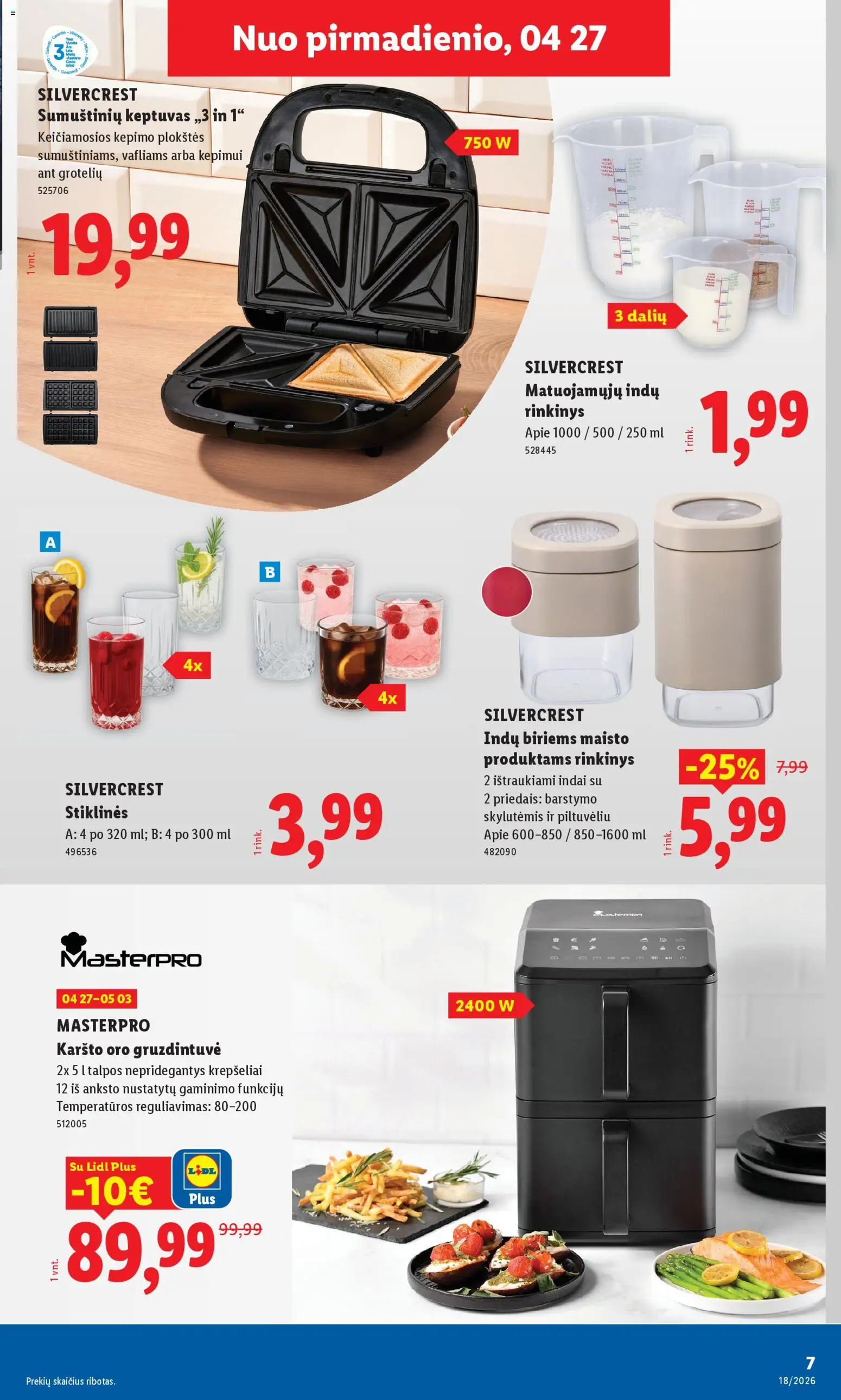 LIDL akcijos nuo 27.04.2026 | Puslapis: 7 | Prekių: Indai