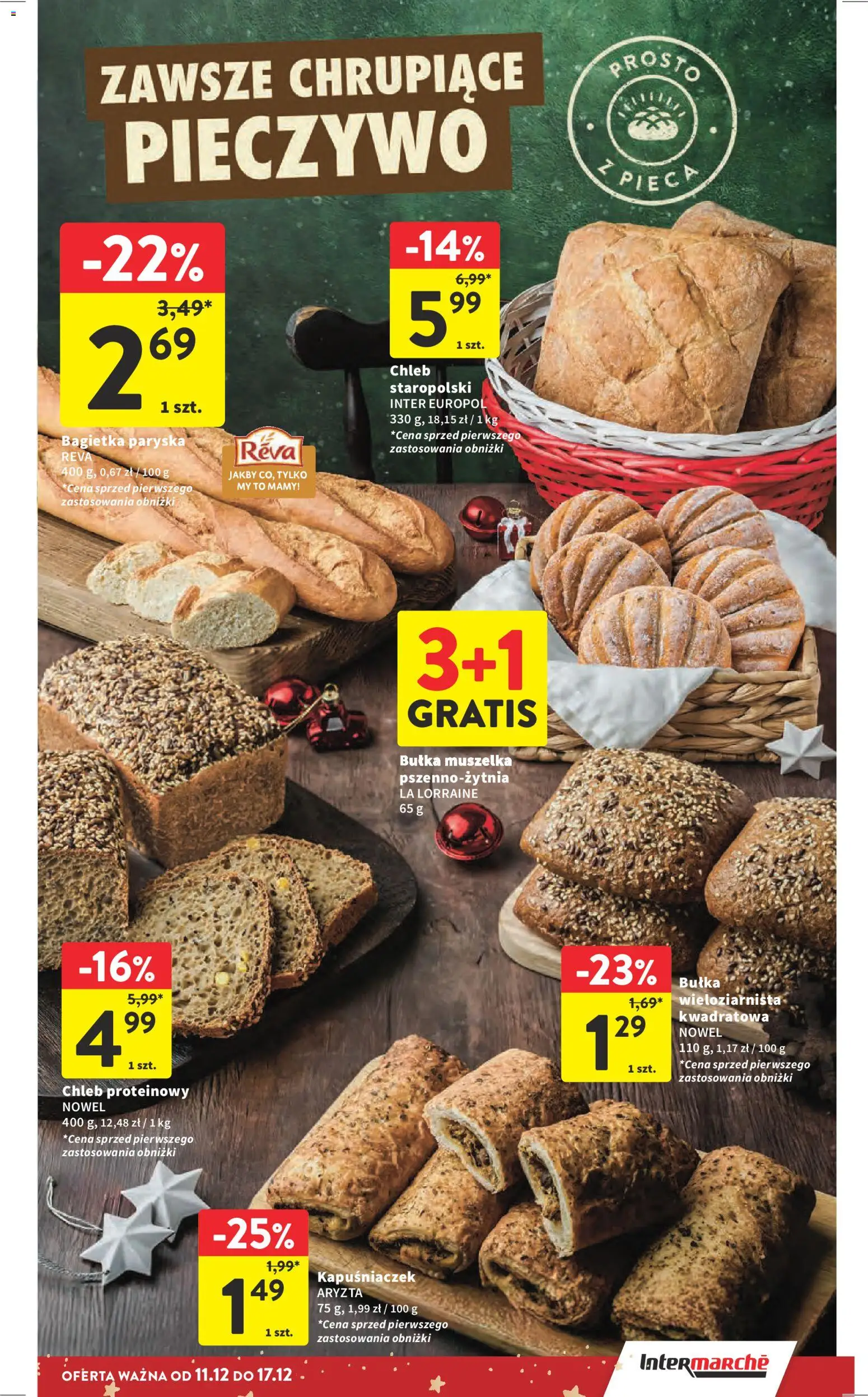 Intermarche Gazetka od 11.12.2025 | Strona: 38 | Produkty: Pieczywo, Chleb proteinowy, Bułka, Chleb
