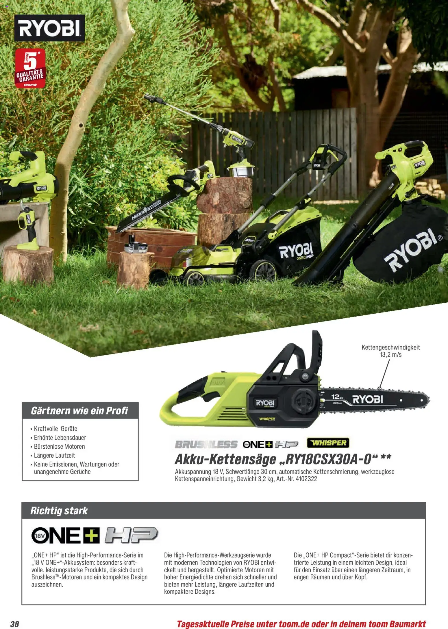 Toom Baumarkt Gartenpflege & Teich 2026 – gültig ab 20.02.2026 | Seite: 38 | Produkte: HP, Gewicht