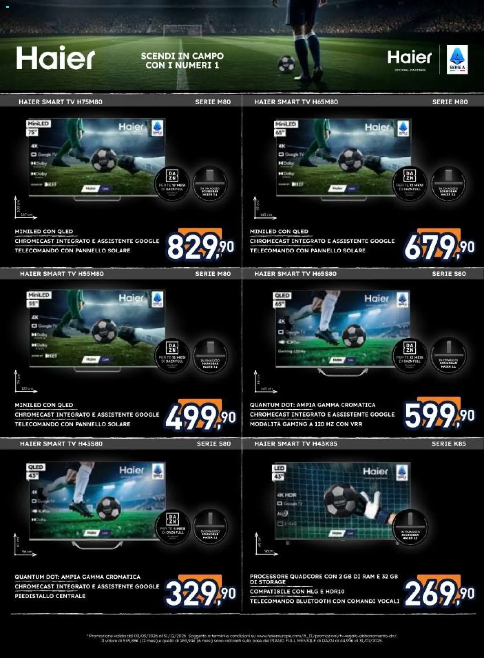 Volantino Unieuro del 20.03.2026 | Pagina: 25 | Prodotti: Telecomando, Tè, smart TV, TV