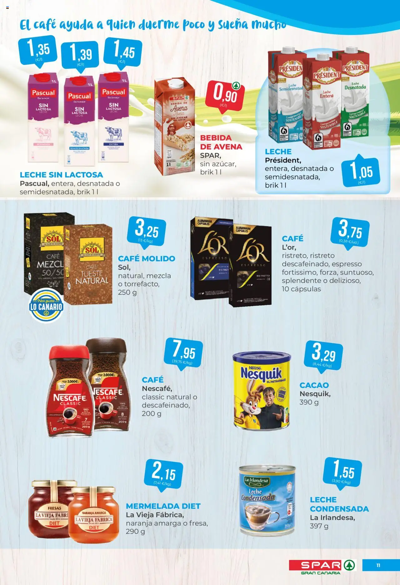 Spar folleto │ válido desde el 17.10.2025 | Página: 11 | Productos: Leche sin lactosa, Café molido, Té, Φρυγανιές σικάλεως
