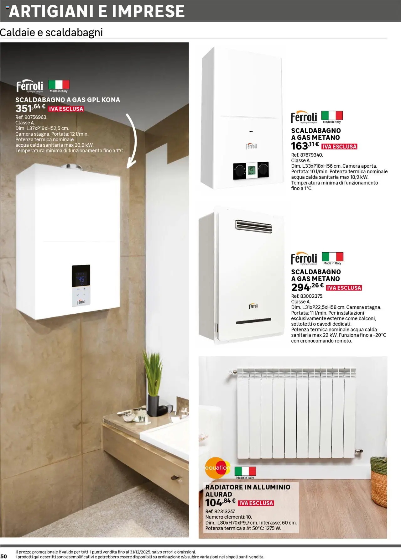 Volantino Leroy Merlin del 02.06.2025 | Pagina: 50 | Prodotti: Scaldabagno, Acqua, Alluminio