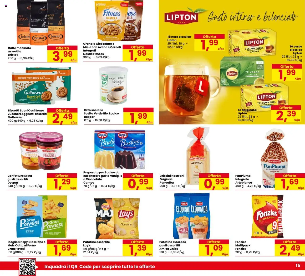Volantino Despar del 16.10.2025 | Pagina: 15 | Prodotti: Cereali, Salsa, Forno, Miele