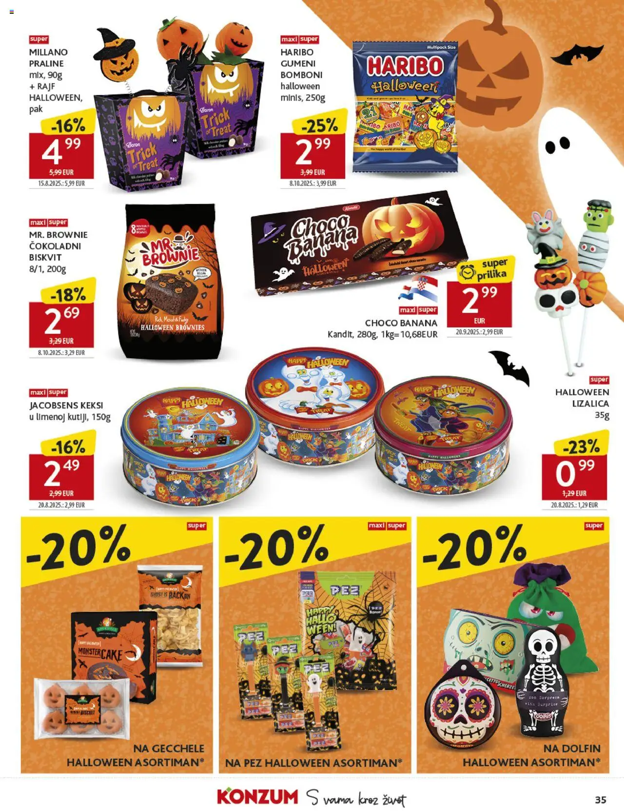 Konzum katalog | vrijedi od 22.10.2025 | Stranica: 35 | Proizvodi: Praline, Keksi, Bomboni