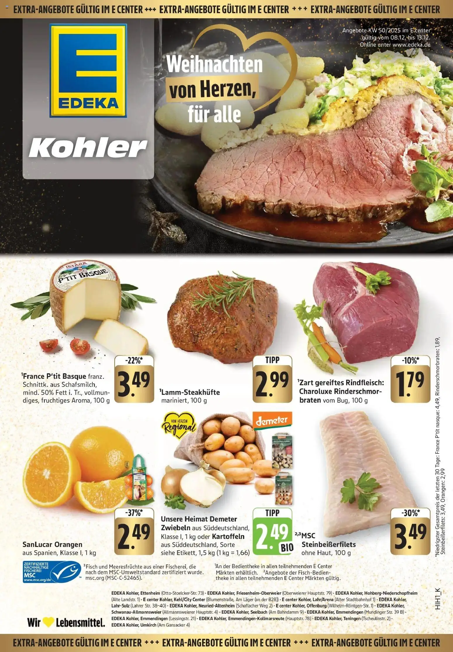 Edeka prospekt Ettenheim	 – gültig ab 08.12.2025 | Seite: 33 | Produkte: Theke, Orangen, Kartoffeln, Zwiebeln
