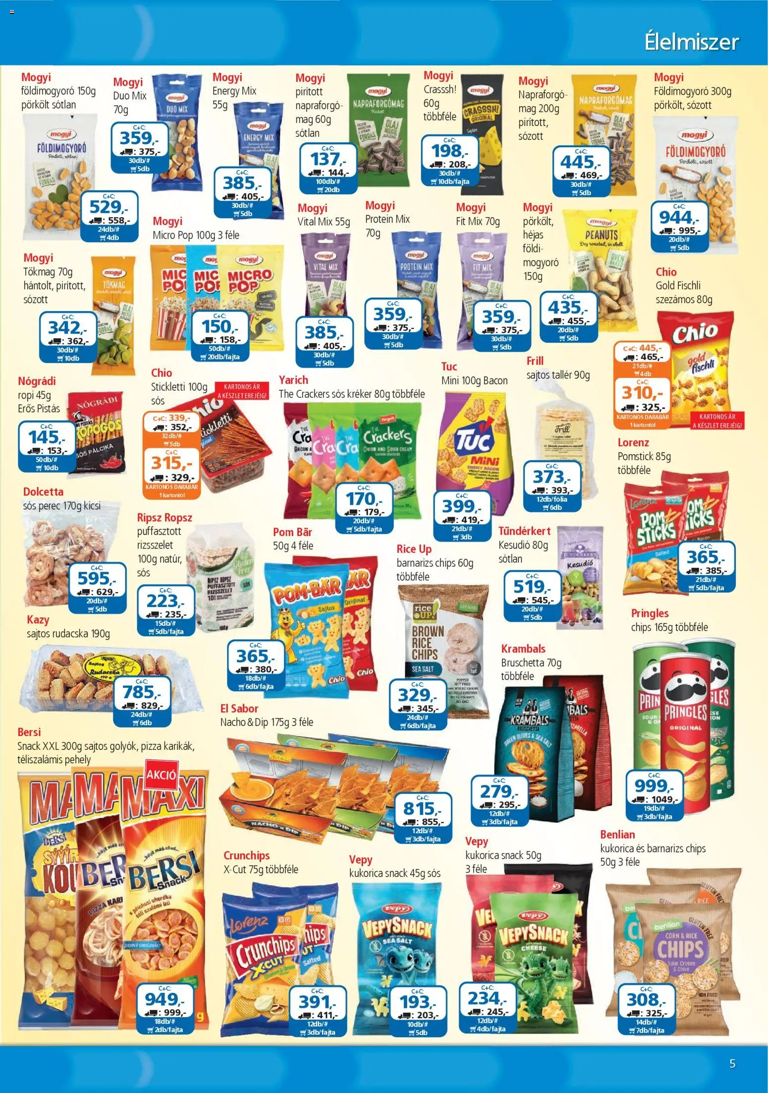 ÁRKLUB akciós ujság - amely érvényes a következő dátumtól: 01.02.2026 | Oldal: 5 | Termékek: Napraforgómag, Kesudió, Ropi, Bruschetta