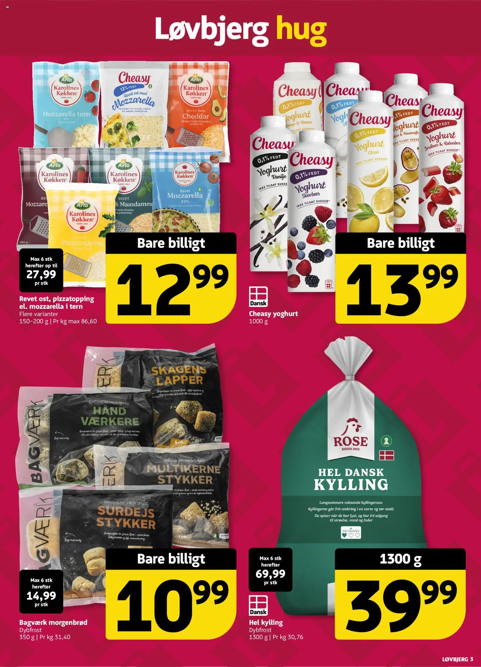 Løvbjerg tilbudsavis – gyldig fra 10.04.2026 | Side: 3 | Produkter: Rabarber, Ost, Cheddar, Sukker