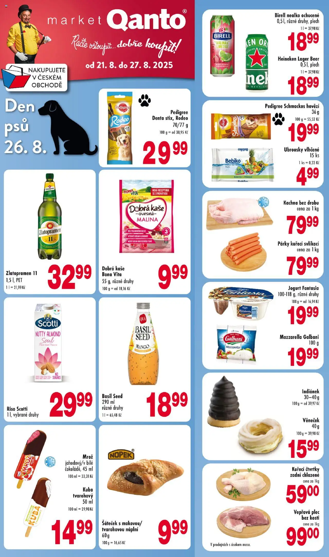 Astur & Qanto leták od 21.08.2025 | Strana: 1 | Produkty: Mango, Jogurt, Birell, Vepřová plec