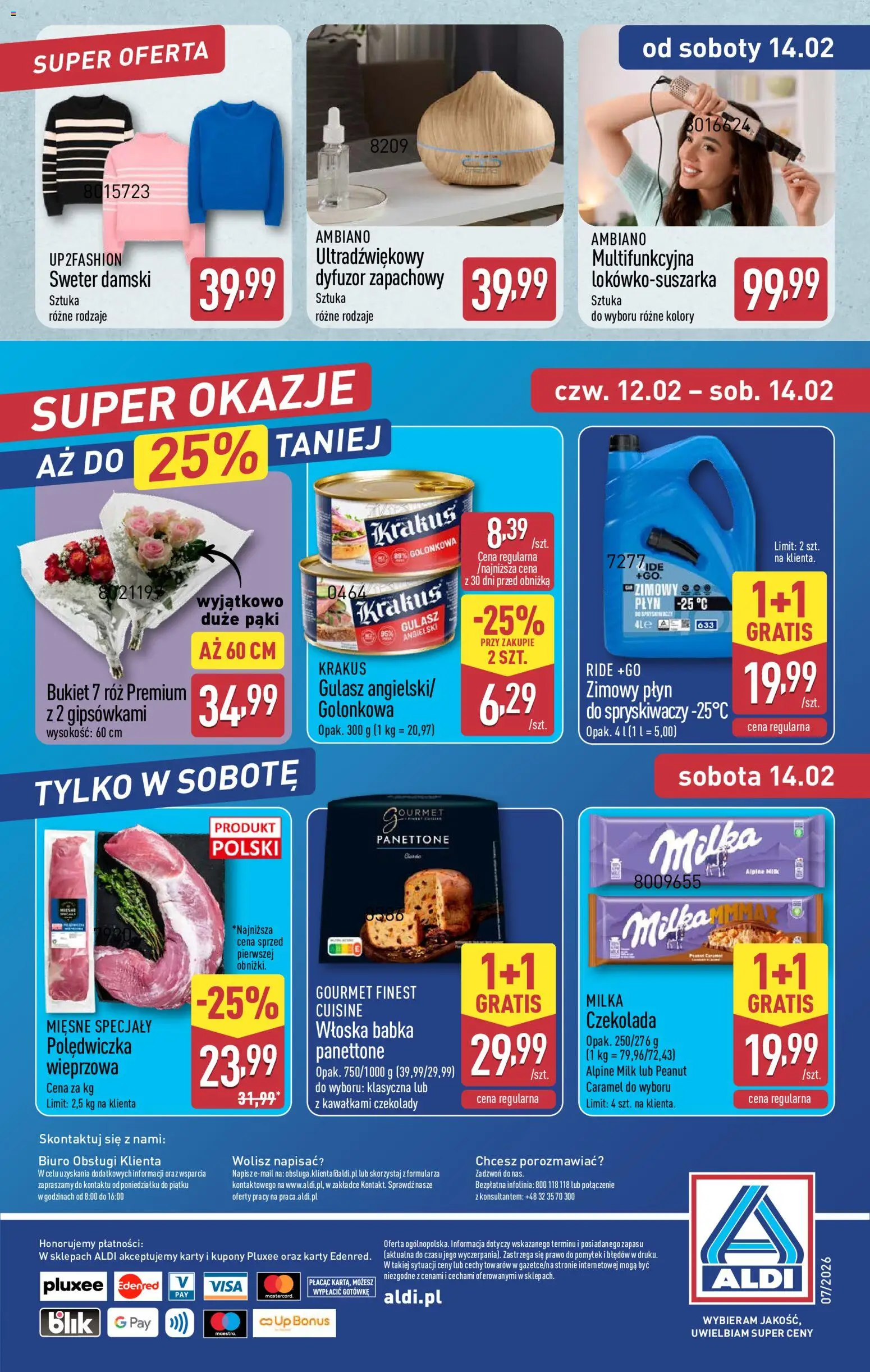 Aldi Gazetka - Okazje na weekend od 12.02.2026 | Strona: 14 | Produkty: Czekolady, Babka, Róż, Gulasz