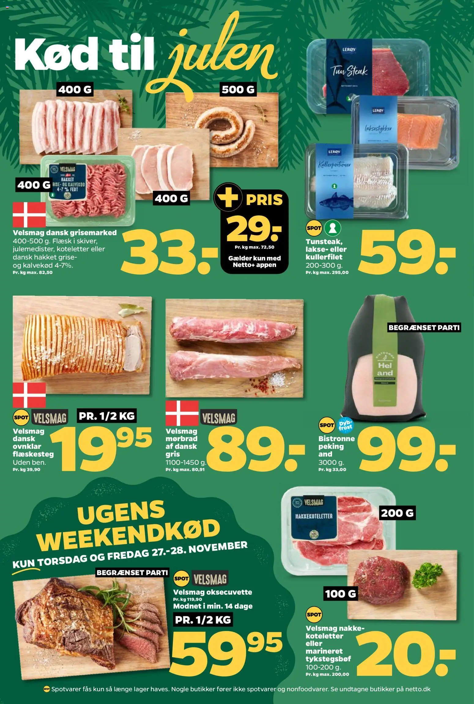 Netto tilbudsavis – gyldig fra 22.11.2025 | Side: 9 | Produkter: Koteletter, Tun, Flæskesteg