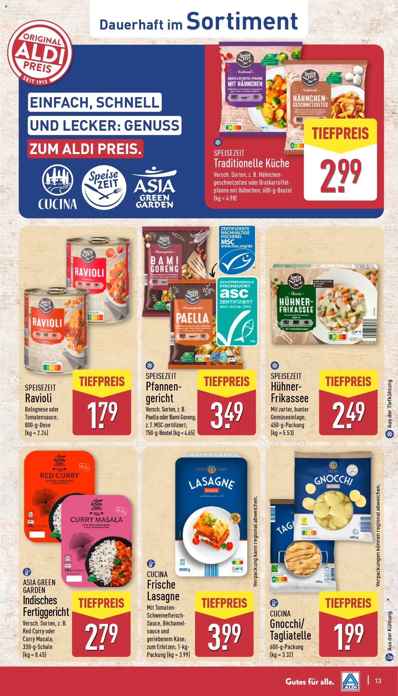 Aldi Prospekt 	 – gültig ab 05.01.2026 | Seite: 13 | Produkte: Hahnchen, Küche, Tomaten, Schweinefleisch