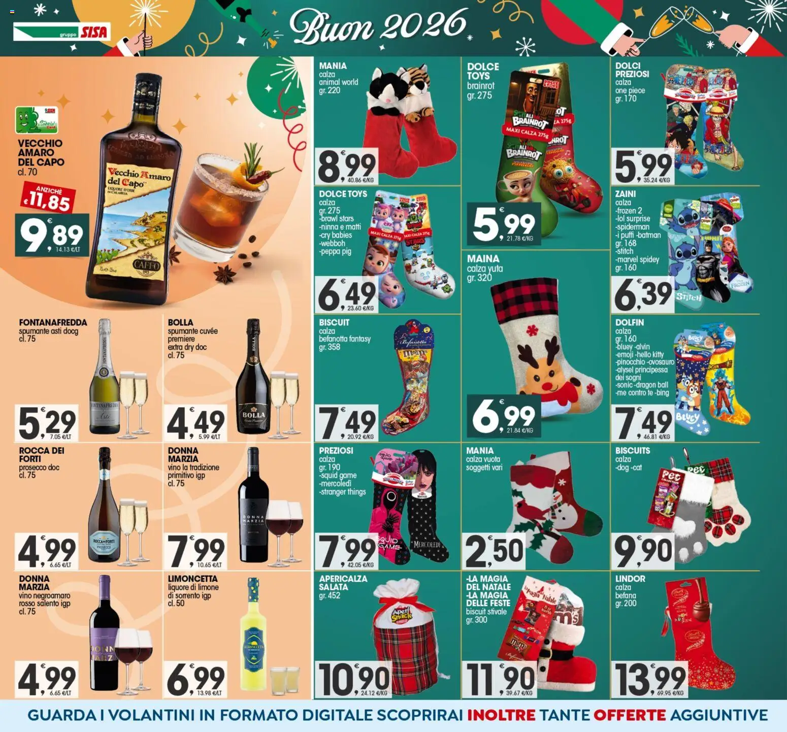 Volantino SISA del 27.12.2025 | Pagina: 2 | Prodotti: Tè, Prosecco, Spumante, Liquore