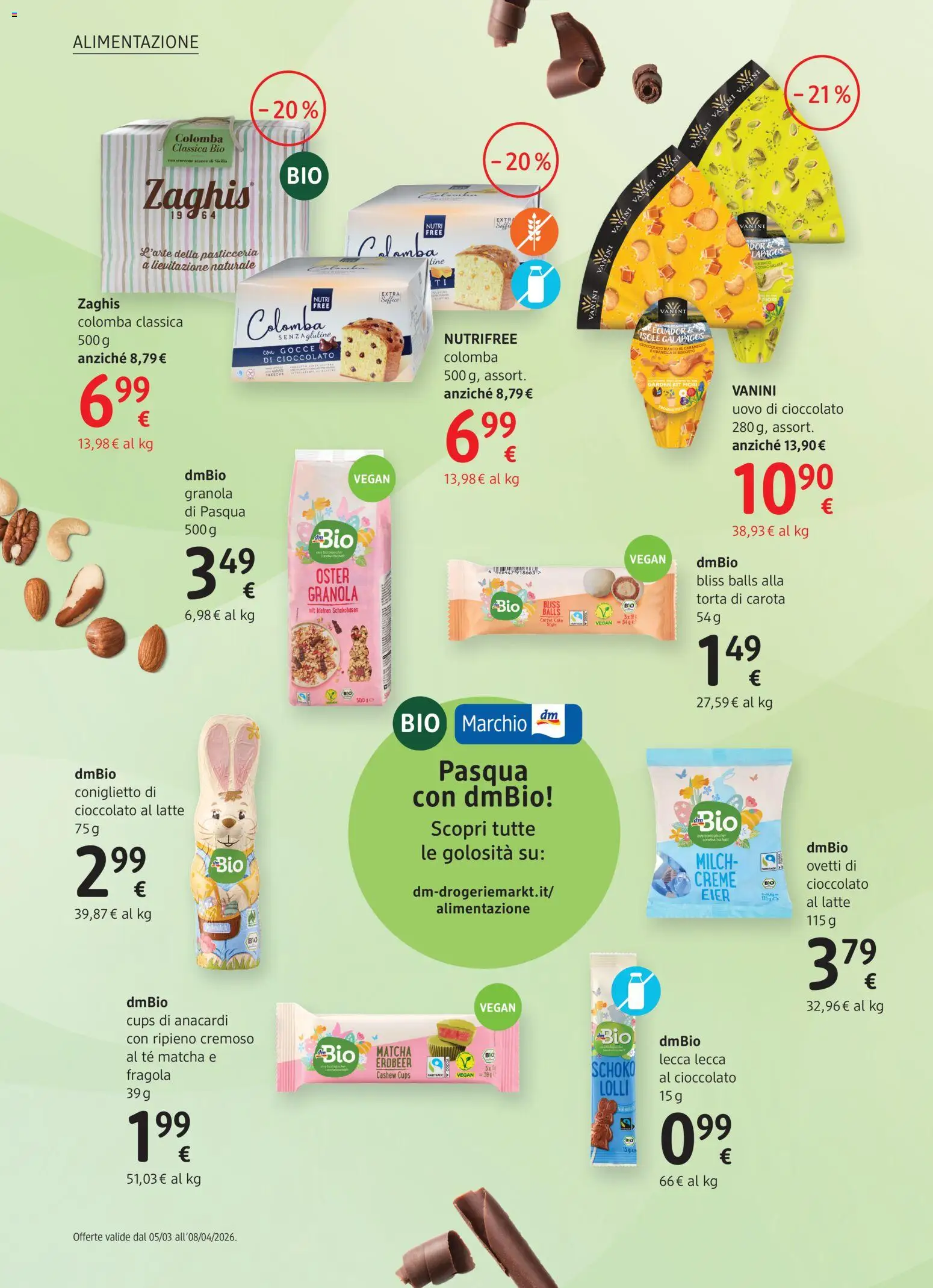 Volantino dm drogerie markt del 05.03.2026 | Pagina: 12 | Prodotti: Cioccolato, Tè, Carota, Latte