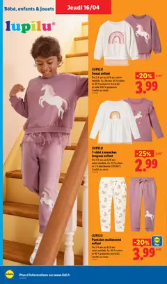 LIDL - Prévisualisation de T-shirt à manches longues enfant, Du 2/4 ans au 6/8 ans selon modèle. Ex. 95% coton et 5% élasthanne (LYCRA®). L'unité au choix valide à partir de 16.04.2026 | Page: 36