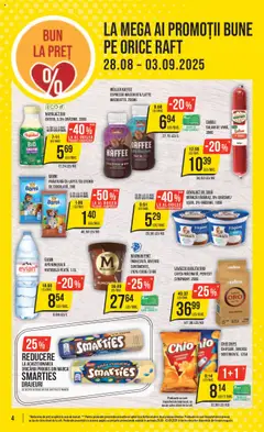 Catalog Mega Image – valabil de la 28.08.2025 | Pagină: 4 | Produse: Yazı tahtası kalemi, Raft, Salam, Apă