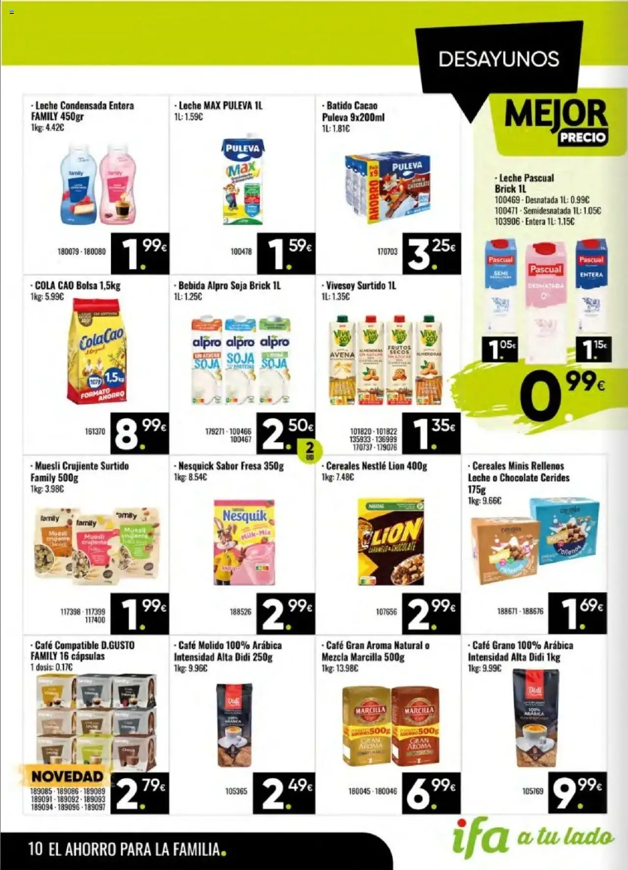 Family Cash folleto │ válido desde el 08.09.2025 | Página: 9 | Productos: Leche, Café, Café molido, Φαρίνα