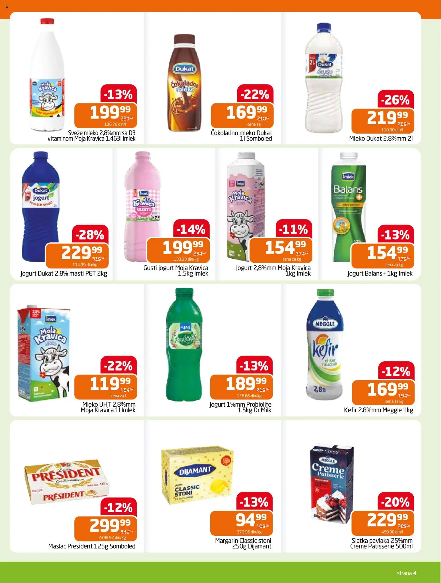 Gomex katalog - važi od 04.03.2026 | Strana: 4 | Proizvode: Maslac, Sveže mleko, Moja kravica, Margarin