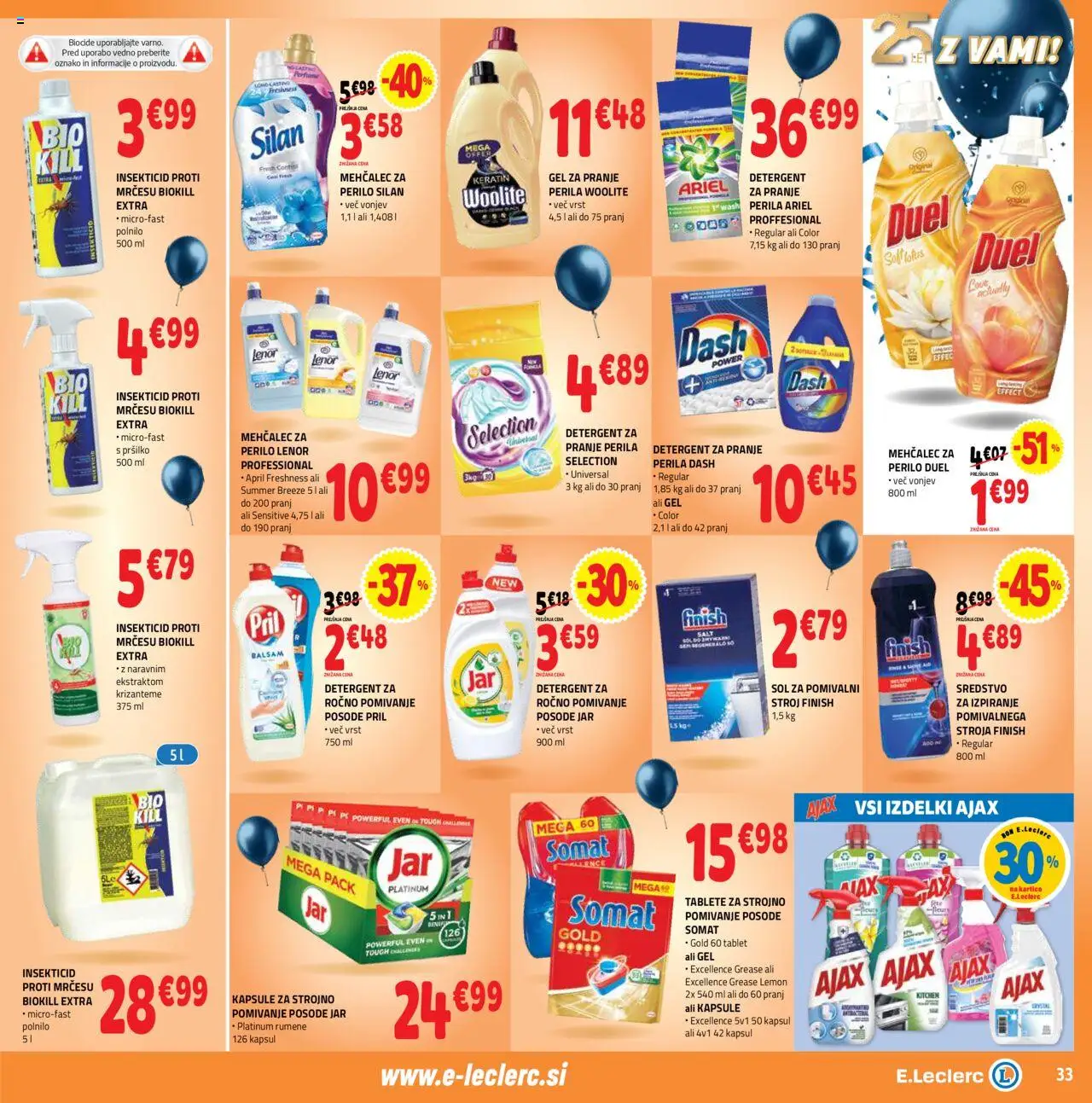 E.leclerc katalog │ velja od 11.06.2025 | Stran: 33 | Izdelki: Mehčalec, Detergent, Sol