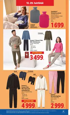 Esmara® / Esmara® Men Női / férfi pizsama, Anyaga: 100% pamut. Méret: - női: 36-46 - férfi: M-XXL /szett - amely érvényes a következő dátumtól: 27.12.2025 | Oldal: 37 | Termékek: Szabadidőruha, Játékok, Pizsama, Leggings