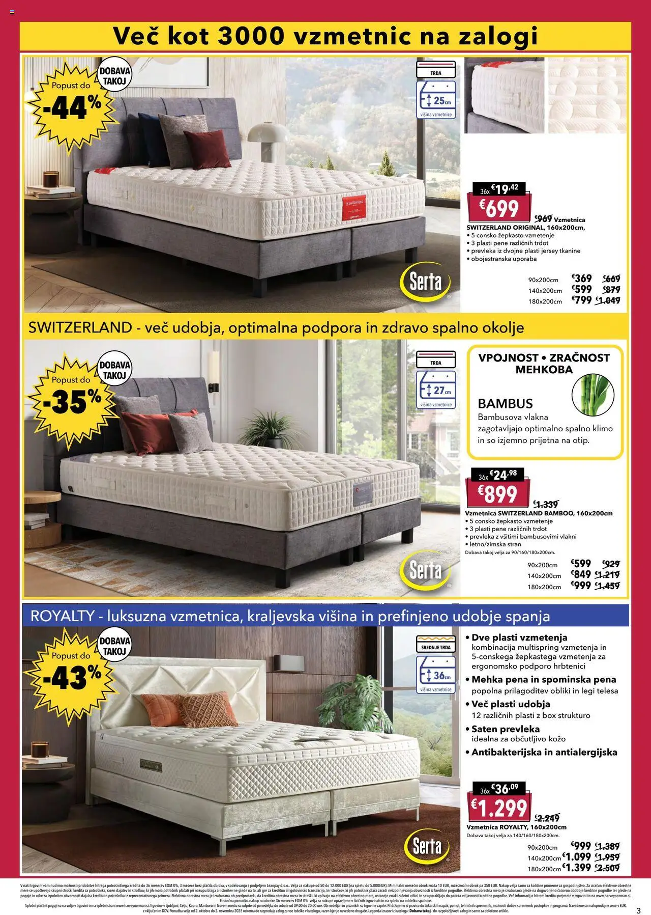 Novi Harvey Norman katalog ponudbe – veljaven od 02.10.2025 | Stran: 3 | Izdelki: Vzmetnica, Prevleka