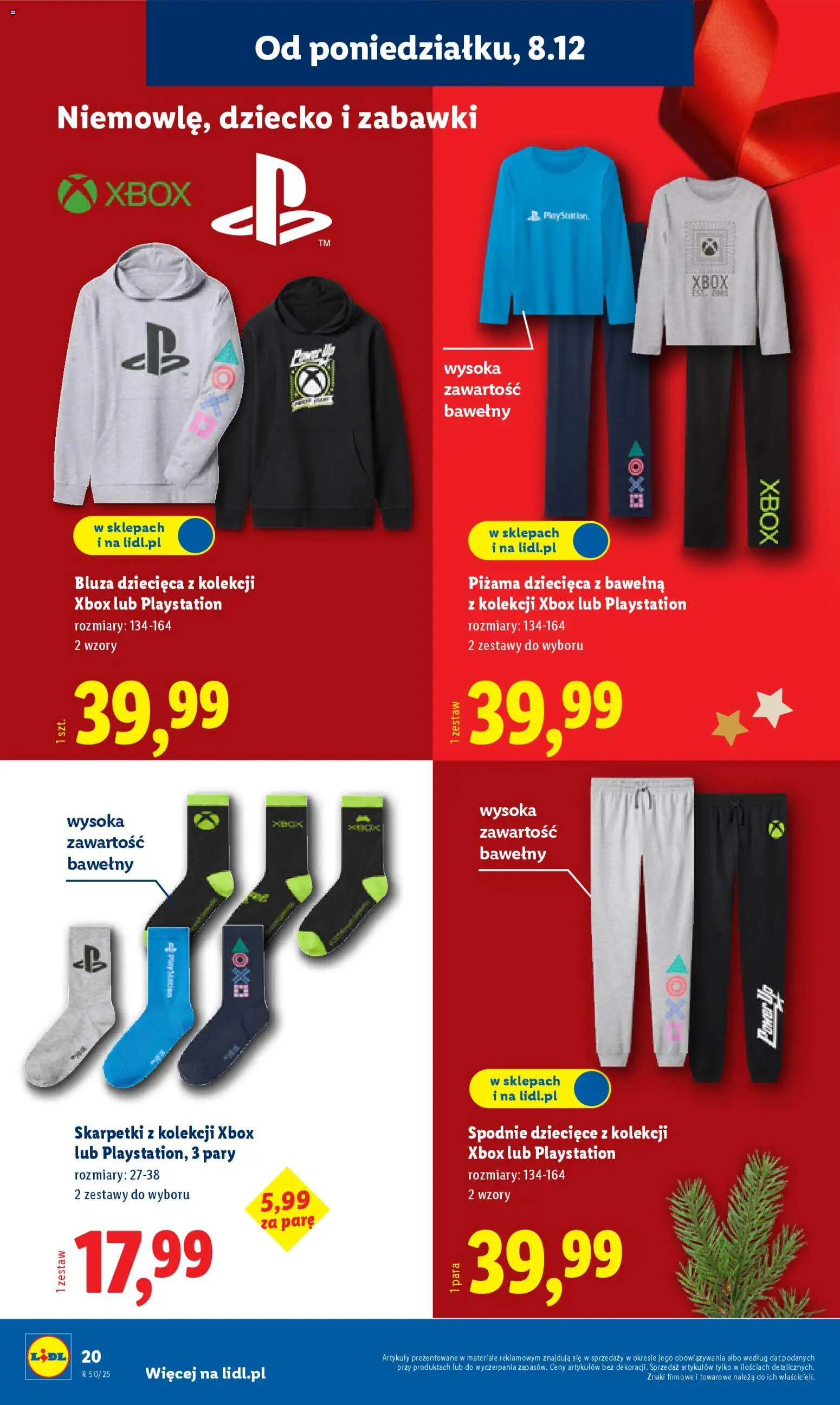Lidl Katalog od 08.12.2025 | Strona: 26 | Produkty: Spodnie, Piżama, Skarpetki, Xbox