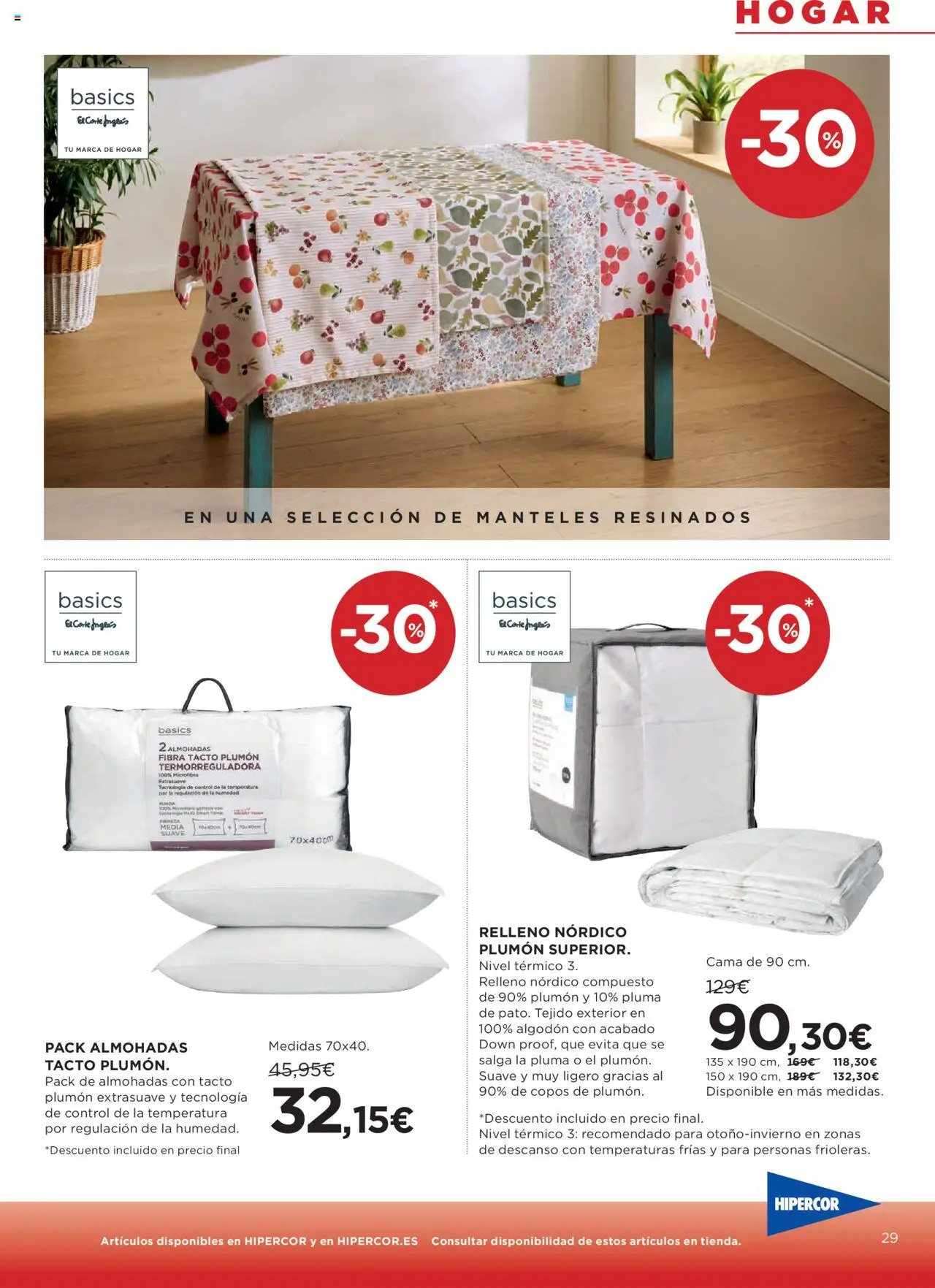 Hipercor catálogo │ válido desde el 09.10.2025 | Página: 33 | Productos: Copos, Cama