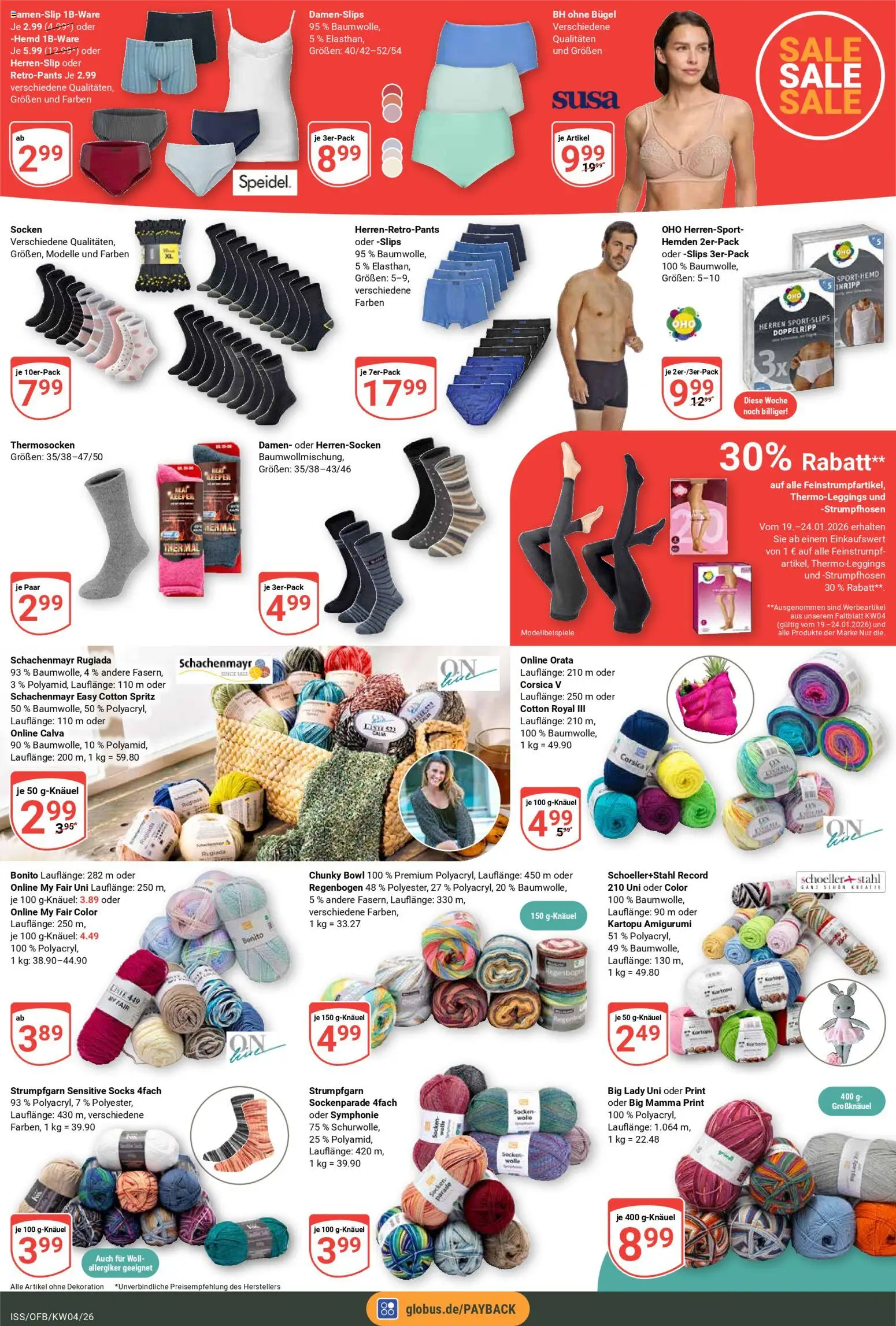 Globus Prospekt 	 – gültig ab 19.01.2026 | Seite: 24 | Produkte: Hemd, BH, Socken