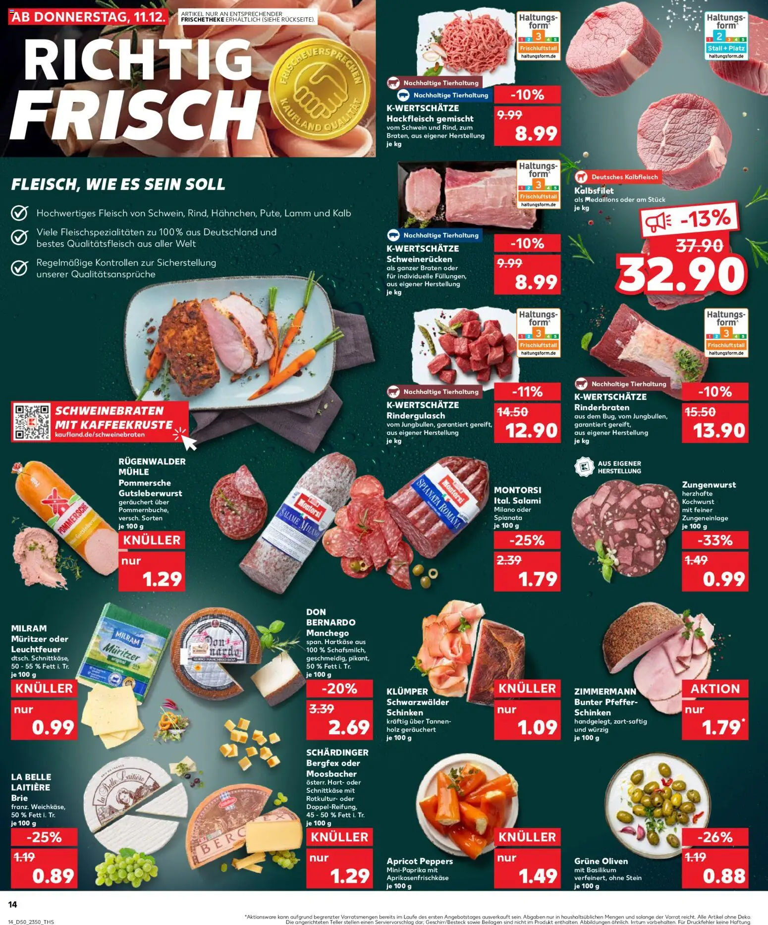 Kaufland prospekt Völklingen	 – gültig ab 11.12.2025 | Seite: 14 | Produkte: Rinderbraten, Mühle, Milram, Hackfleisch